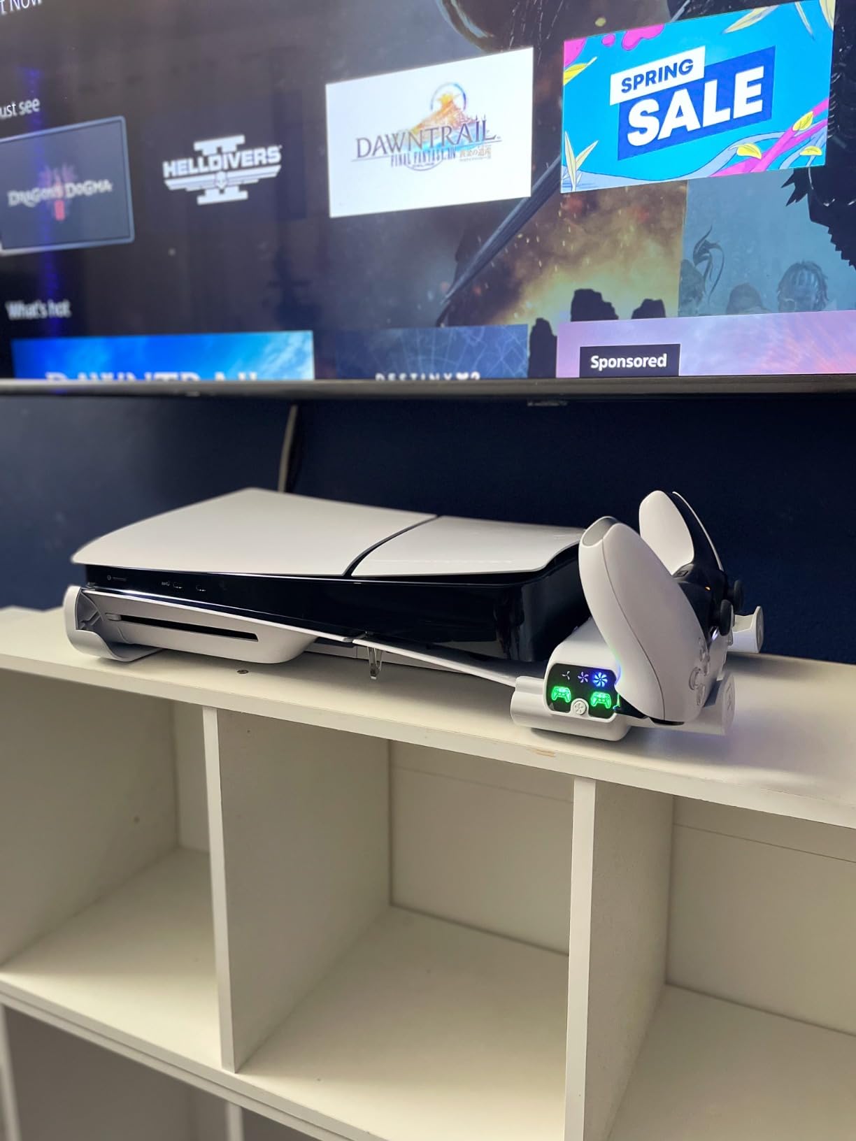 Tokluck PS5 Slim/Pro Horizontal Cooling Stand for Disc & Digital, Dual Controller Charger with 3-Level Cooling Fan, PS5 Stand for Pro & Slim Console (NOT Fit 2020 Regular Version) - Customer Photo 2