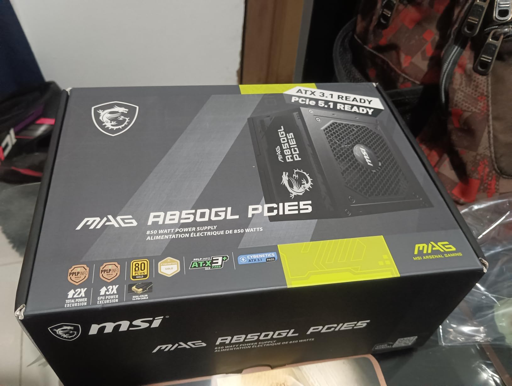 MSI MAG A1000GL PCIE5, Fully Modular Compact Gaming 1000W Power Supply, 80+ Gold, ATX 3.1 & PCIe 5.1 Ready, Native Dual-Color 12V-2x6 Cable, 10 Year Warranty - Customer Photo 1