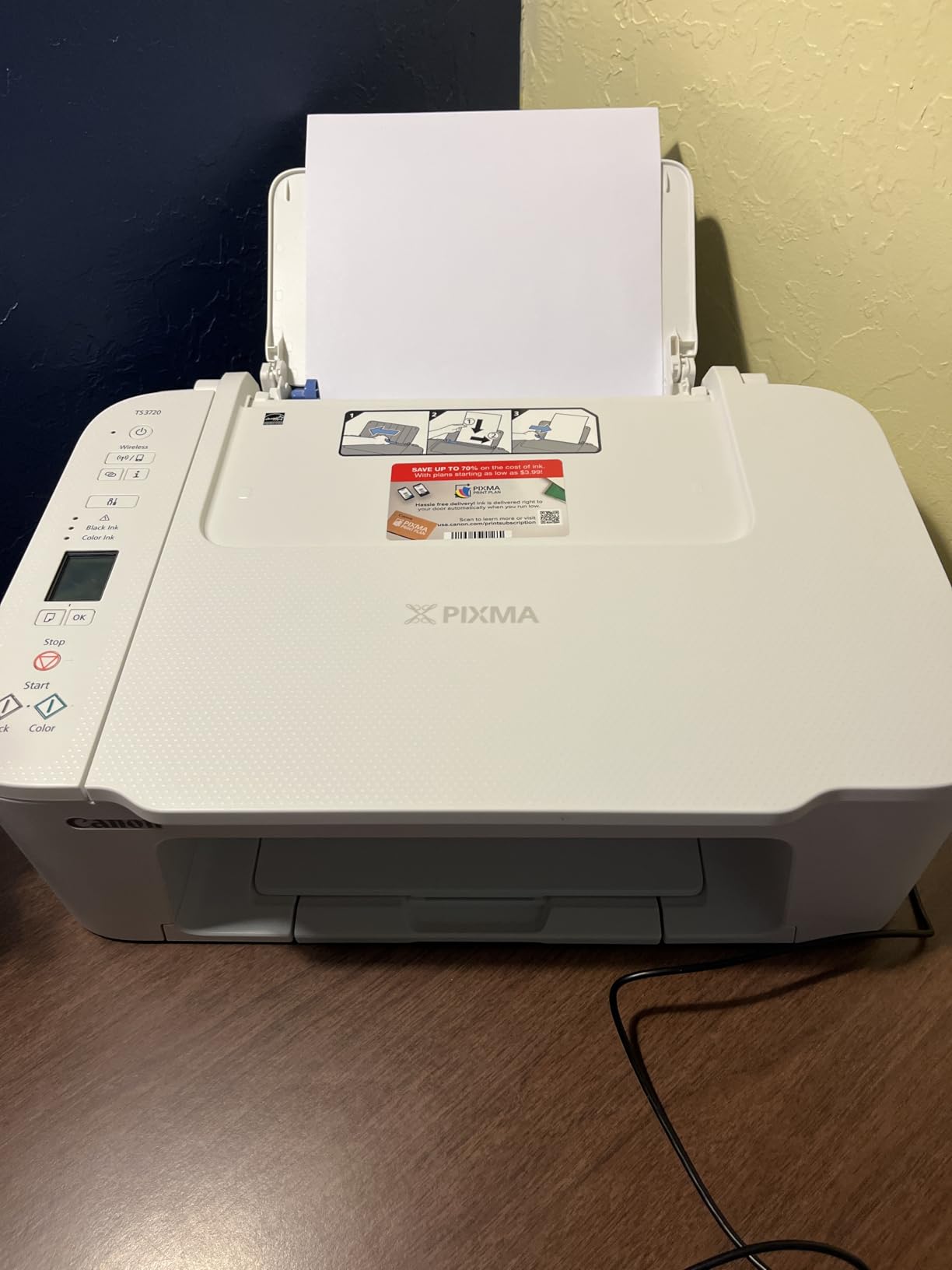 Canon PIXMA TS3720 Wireless All-in-One Printer for Basic Home Printing, White customer photo 2
