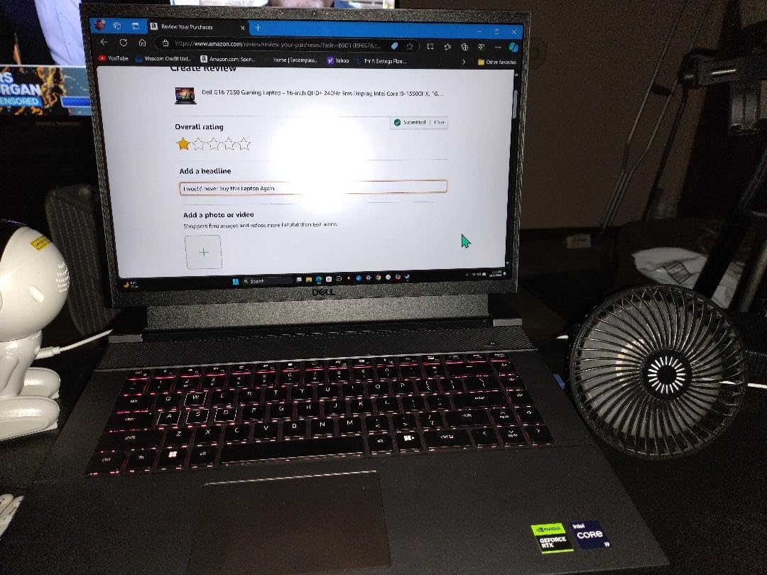 Dell G16 7630 Gaming Laptop - 16-inch QHD+ 240Hz 3ms Display, Intel Core i9-13900HX, 16GB DDR5 RAM, 1TB SSD, NVIDIA GeForce RTX 4070 8GB GDDR6, Windows 11 Home, Onsite Service - Metallic Nightshade Customer Review Dell G16 7630 Gaming Laptop - 16-inch QHD+ 240Hz 3ms Display, Intel Core i9-13900HX, 16GB DDR5 RAM, 1TB SSD, NVIDIA GeForce RTX 4070 8GB GDDR6, Windows 11 Home, Onsite Service - Metallic Nightshade - Customer Photo 3