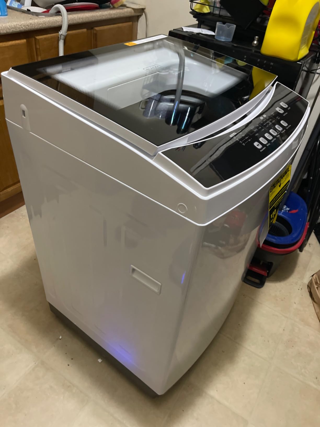 BLACK+DECKER 4.1 Cu. Ft. Top Loading Washing Machine with Agitator, Full Size Washing Machine with Glass Lid and Stainless Steel Tub, Machine with LED Display, 10 Wash Cycles, 120V, BTLW41MW, White Customer Review BLACK+DECKER 4.1 Cu. Ft. Top Loading Washing Machine with Agitator, Full Size Washing Machine with Glass Lid and Stainless Steel Tub, Machine with LED Display, 10 Wash Cycles, 120V, BTLW41MW, White - Customer Photo 1
