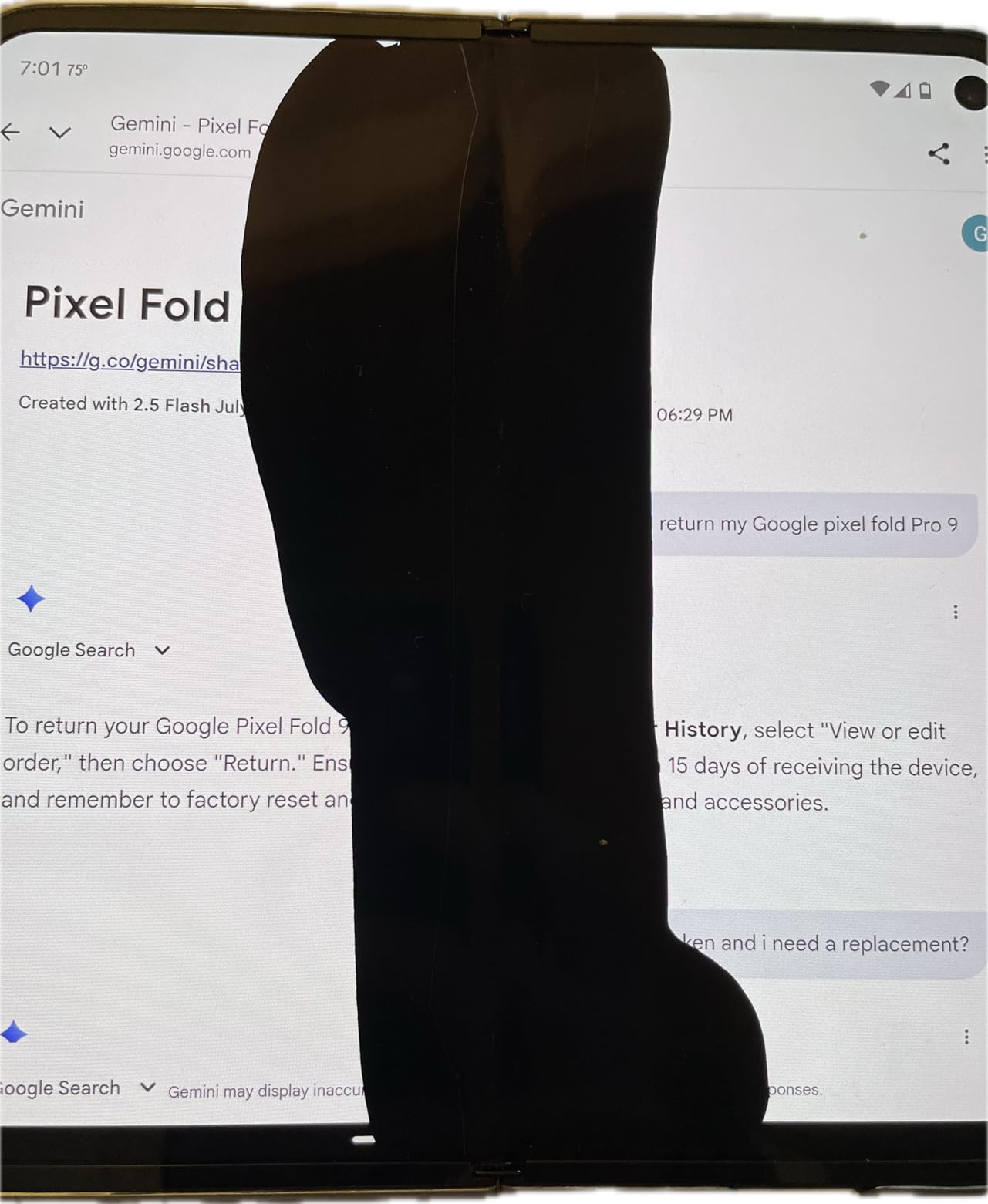 Pixel 9 Pro Fold - Unlocked Android Smartphone with Gemini - Advanced Triple Rear Camera System - Foldable Display - Hands-Free Video - Obsidian - 256 GB Customer Review Pixel 9 Pro Fold - Unlocked Android Smartphone with Gemini - Advanced Triple Rear Camera System - Foldable Display - Hands-Free Video - Obsidian - 256 GB - Customer Photo 1