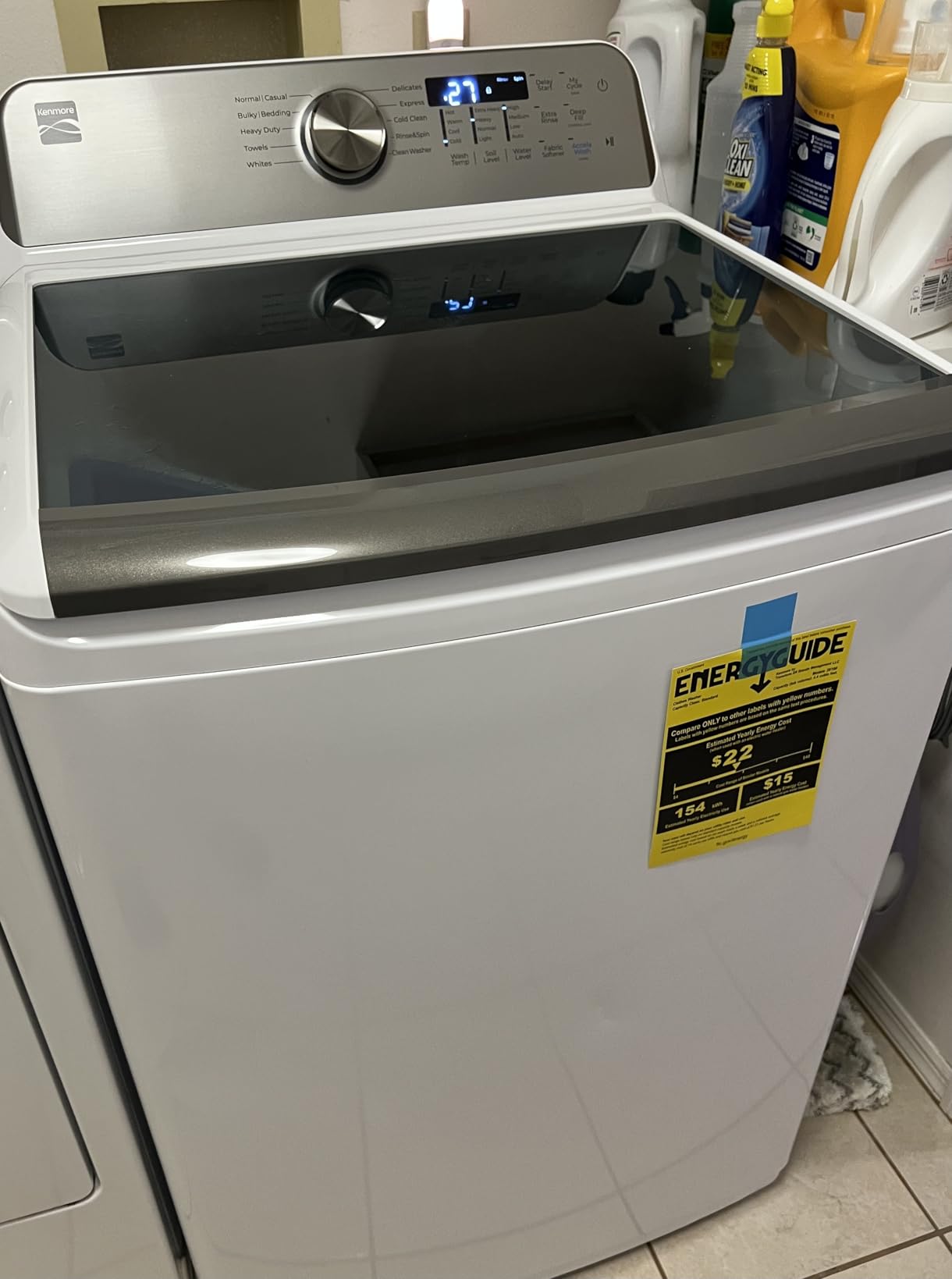 Kenmore 4.4 cu. ft. Top Load Washer with Triple Action Agitator for Tough Dirt & Stains - Reduce Laundry Time with Accela Wash & Express Wash - LED - White Customer Review Kenmore 4.4 cu. ft. Top Load Washer with Triple Action Agitator for Tough Dirt & Stains - Reduce Laundry Time with Accela Wash & Express Wash - LED - White - Customer Photo 1