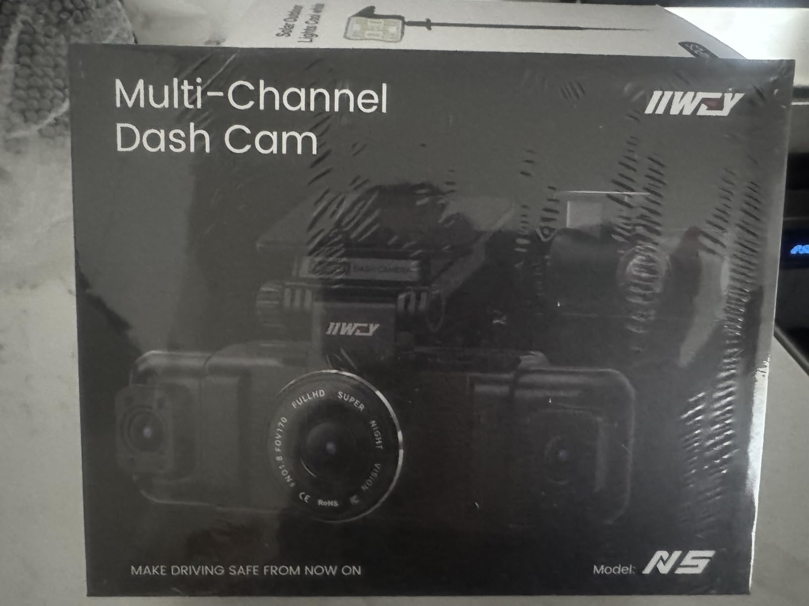 IIWEY N5 4 Channel Dash Cam 360° View, 1080P Front and Rear Inside, Left Right Dash Camera for Cars, 8 IR Lamps Night Vision, 5G WiFi & APP Control, G-Sensor, Parking Mode, with a Free 128GB SD Card customer photo 2