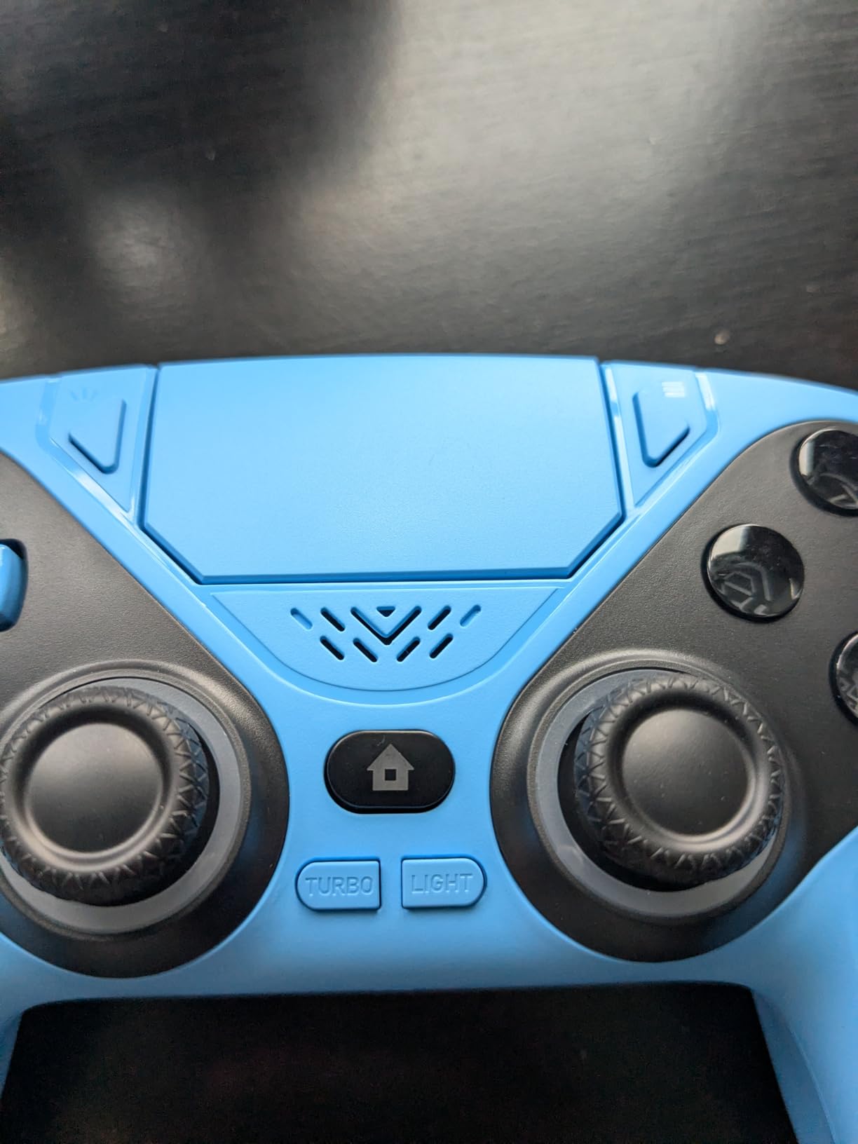 Dinosoo RGB Wireless Controller for PS5/PlayStation 5 PC, Bluetooth Controller with Turbo, Macro, Dynamic Vibration, 6-Axis Motion Control, 3.5mm Audio Jack, 1000mAh Battery, Speaker - Blue Customer Review Dinosoo RGB Wireless Controller for PS5/PlayStation 5 PC, Bluetooth Controller with Turbo, Macro, Dynamic Vibration, 6-Axis Motion Control, 3.5mm Audio Jack, 1000mAh Battery, Speaker - Blue - Customer Photo 1
