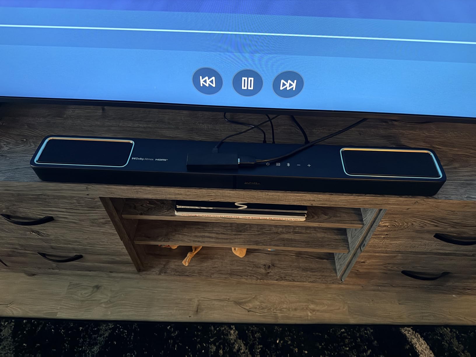 ULTIMEA 5.1.2ch Sound Bar with Dolby Atmos, Surround Sound System for TV with 2 Surround Speakers, Sound Bar for Smart TV, Soundbar for Home Theater, BT 5.4, HDMI eARC, Skywave F40 (New, 2025 Model) Customer Review ULTIMEA 5.1.2ch Sound Bar with Dolby Atmos, Surround Sound System for TV with 2 Surround Speakers, Sound Bar for Smart TV, Soundbar for Home Theater, BT 5.4, HDMI eARC, Skywave F40 (New, 2025 Model) - Customer Photo 1