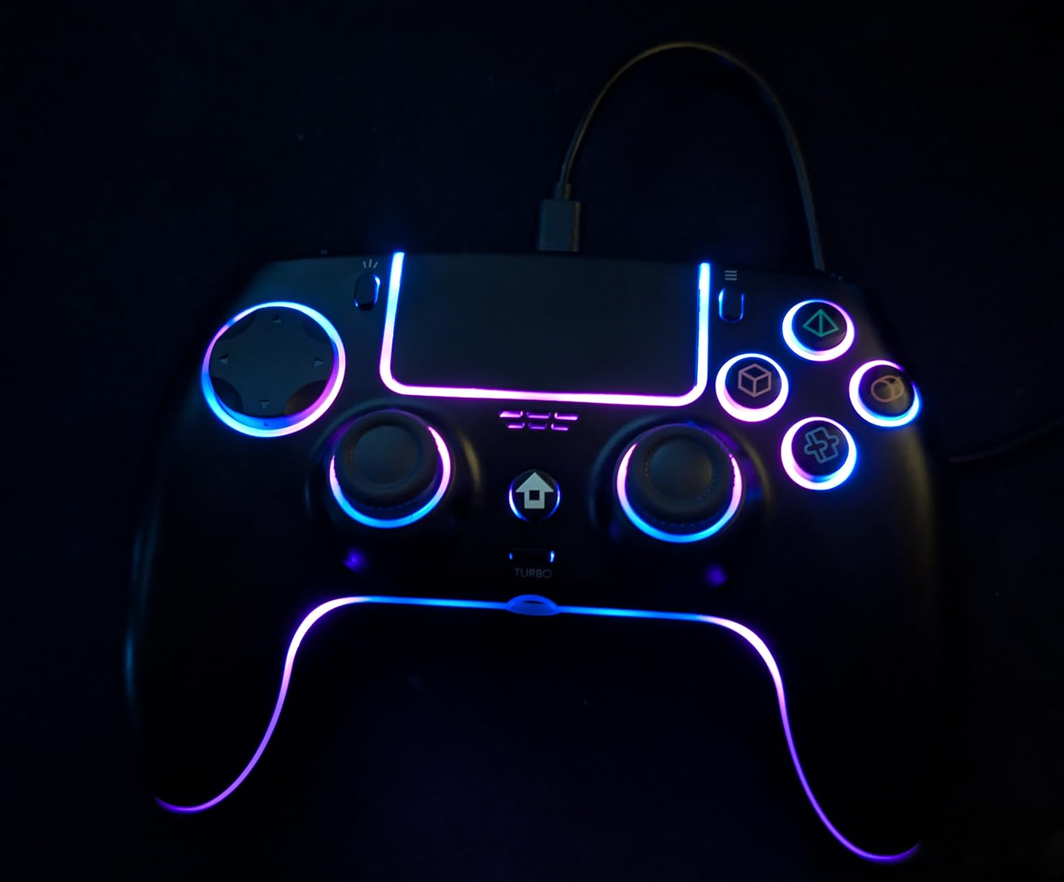 Wireless Pink White gradient Controller for PS5 Pro/PlayStation-5/PC/Mac/Steam Deck with Hall Effect joystick trigger/Back Paddles/Cool RGB/TURBO/headphone Jack - Built-in Speakers Support P-S5 Console Audio Customer Review Wireless Pink White gradient Controller for PS5 Pro/PlayStation-5/PC/Mac/Steam Deck with Hall Effect joystick trigger/Back Paddles/Cool RGB/TURBO/headphone Jack - Built-in Speakers Support P-S5 Console Audio - Customer Photo 2
