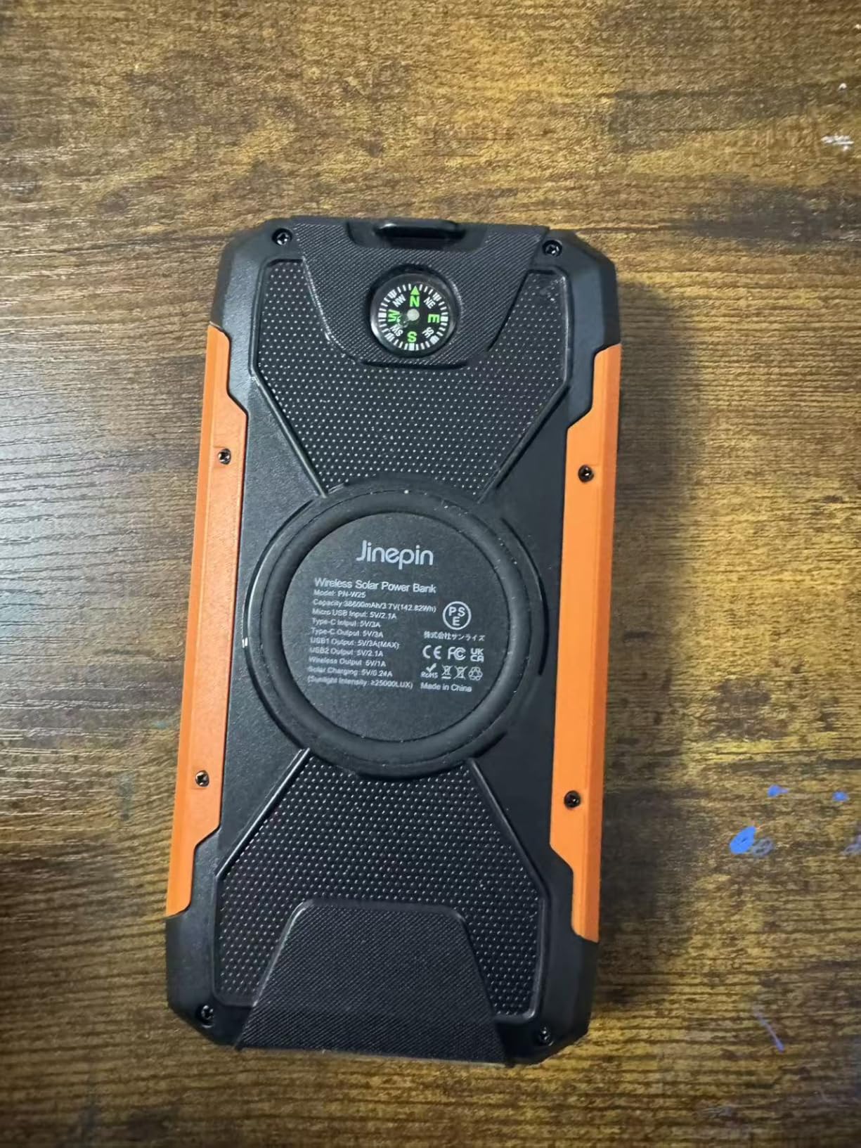 Solar Charger Power Bank -38600mAh Solar Phone Charger Built in 3 Cables Waterproof Outdoor External Battery Pack with 4 Outputs 2 Inputs USB C 15 W Powerbank with Camping Light Compass - Customer Photo 1
