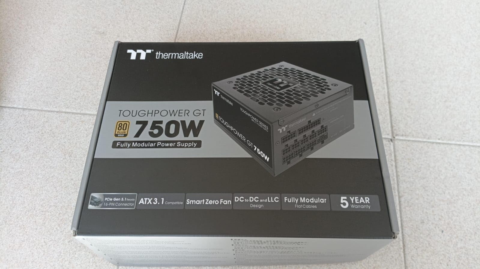 Thermaltake Toughpower GT 1000W; ATX 3.1; Native PCIe 5.1 12V-2x6; Full Modular; Flat Cables; Color Matched Connectors; Japanese Main Capacitors; 80 Plus Gold; 140mm; Black; PS-TPT-1000FNFAGU-3 - Customer Photo 1