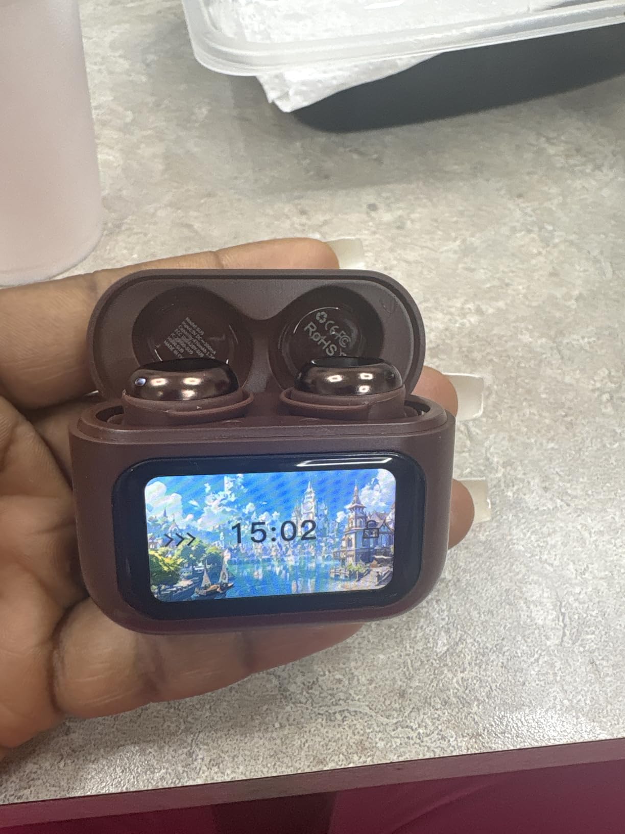 Sleep Earbuds Bluetooth 5.4 in Ear Touch Screen Sleep Headphones, Small Design Mini Sleep Earbuds for Side Sleepers with Sleep Mode, 48H Playtime Sleep Earphones Clear Calls, 5 EQ Modes, Rose Customer Review Sleep Earbuds Bluetooth 5.4 in Ear Touch Screen Sleep Headphones, Small Design Mini Sleep Earbuds for Side Sleepers with Sleep Mode, 48H Playtime Sleep Earphones Clear Calls, 5 EQ Modes, Rose - Customer Photo 1