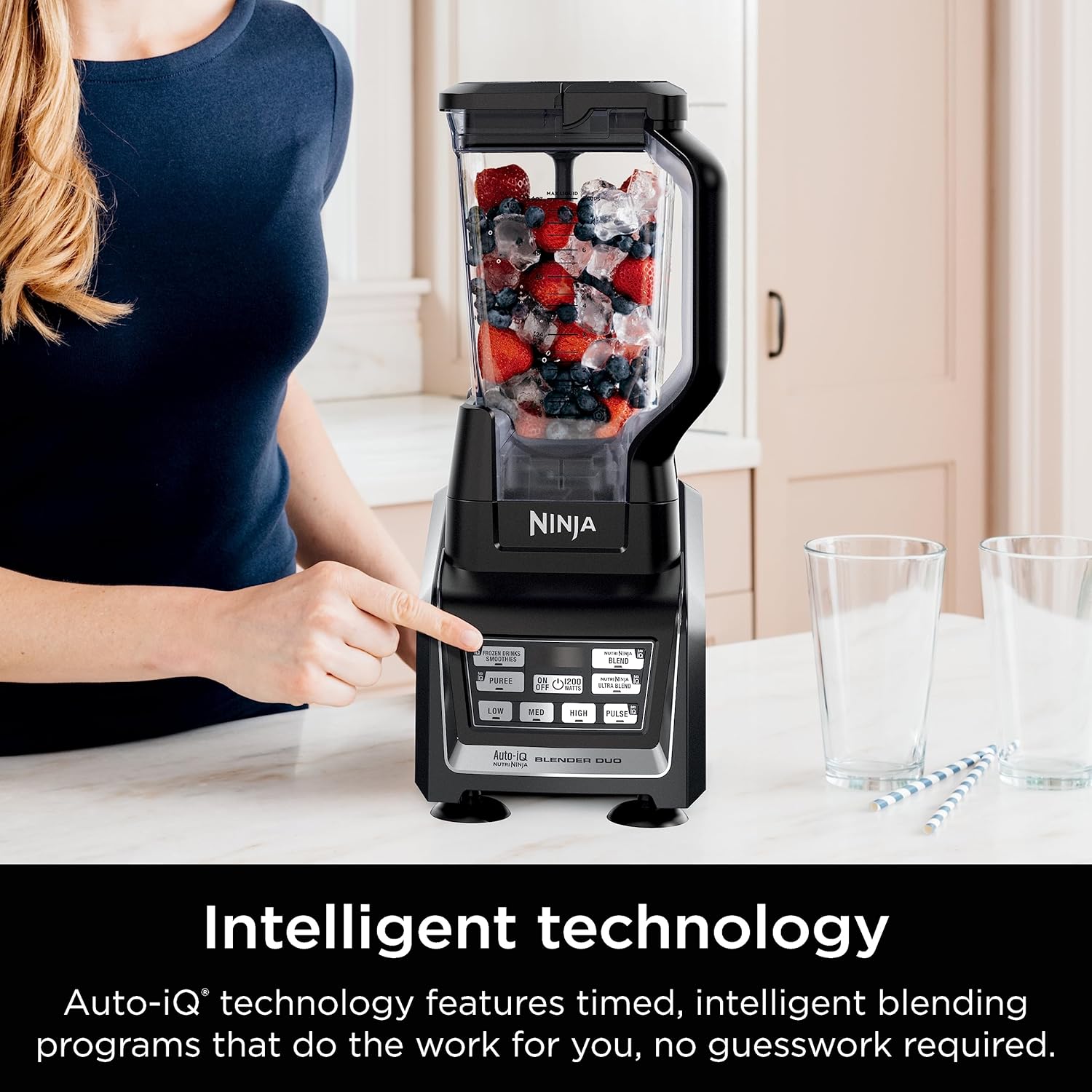 Ninja BL642 Nutri Ninja Personal & Countertop Blender with 1200W Auto-iQ Base, 72 oz. Pitcher, and 18, 24, & 32 oz. To-Go Cups with Spout Lids, For Smoothies, Shakes & More, Dishwasher Safe, Black Customer Review Ninja BL642 Nutri Ninja Personal & Countertop Blender with 1200W Auto-iQ Base, 72 oz. Pitcher, and 18, 24, & 32 oz. To-Go Cups with Spout Lids, For Smoothies, Shakes & More, Dishwasher Safe, Black - Customer Photo 2