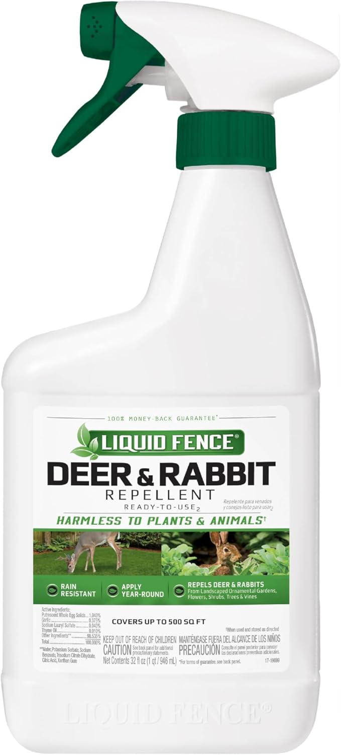 Liquid Fence Deer & Rabbit Repellent Ready-to-Use, 32-Ounce, White - Customer Photo 1