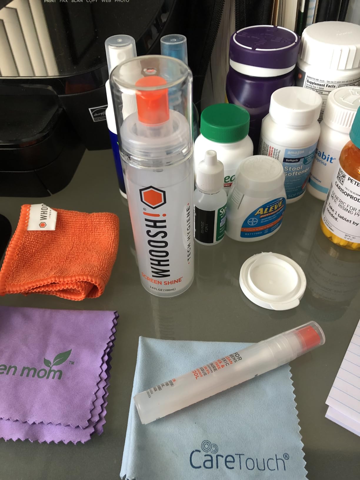 WHOOSH! Screen Shine Duo - Screen Cleaner Spray for iPad, Monitor, Laptop, MacBook - 3.4 oz & 0.3 oz Bottles with 2 Microfiber Cloths - Portable Electronic Cleaning Kit for Travel, Office, and Home Customer Review WHOOSH! Screen Shine Duo - Screen Cleaner Spray for iPad, Monitor, Laptop, MacBook - 3.4 oz & 0.3 oz Bottles with 2 Microfiber Cloths - Portable Electronic Cleaning Kit for Travel, Office, and Home - Customer Photo 1