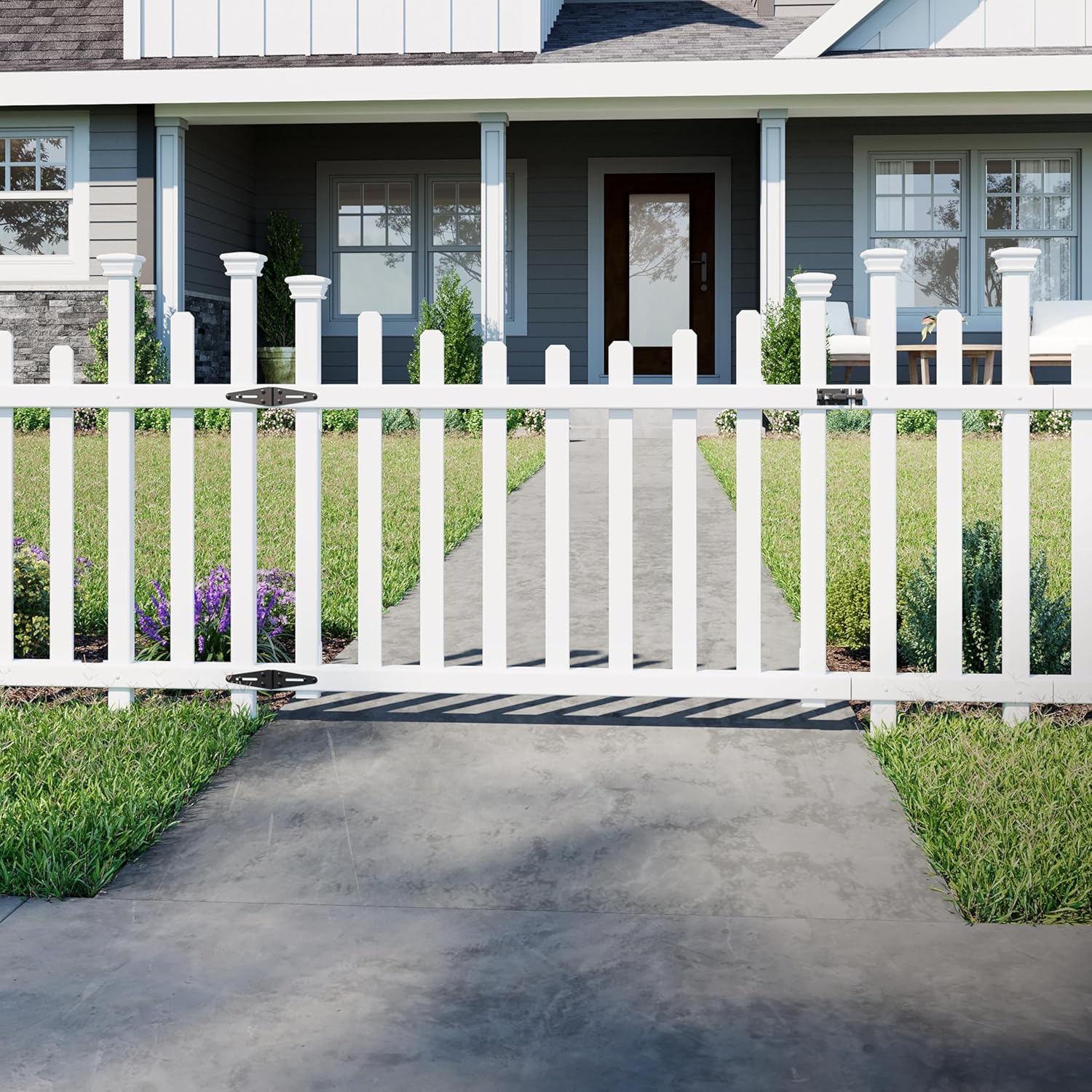 2.5ft H x 5.1ft W (1 Gate) No Dig Zippity Madison Gate Kit, White Vinyl Picket Fence Gate Kit for Madison Fence Panels, Child or Dog Gate for Backyard, Patio, Outdoor, or Garden Fence, ZP19028 - Customer Photo 1