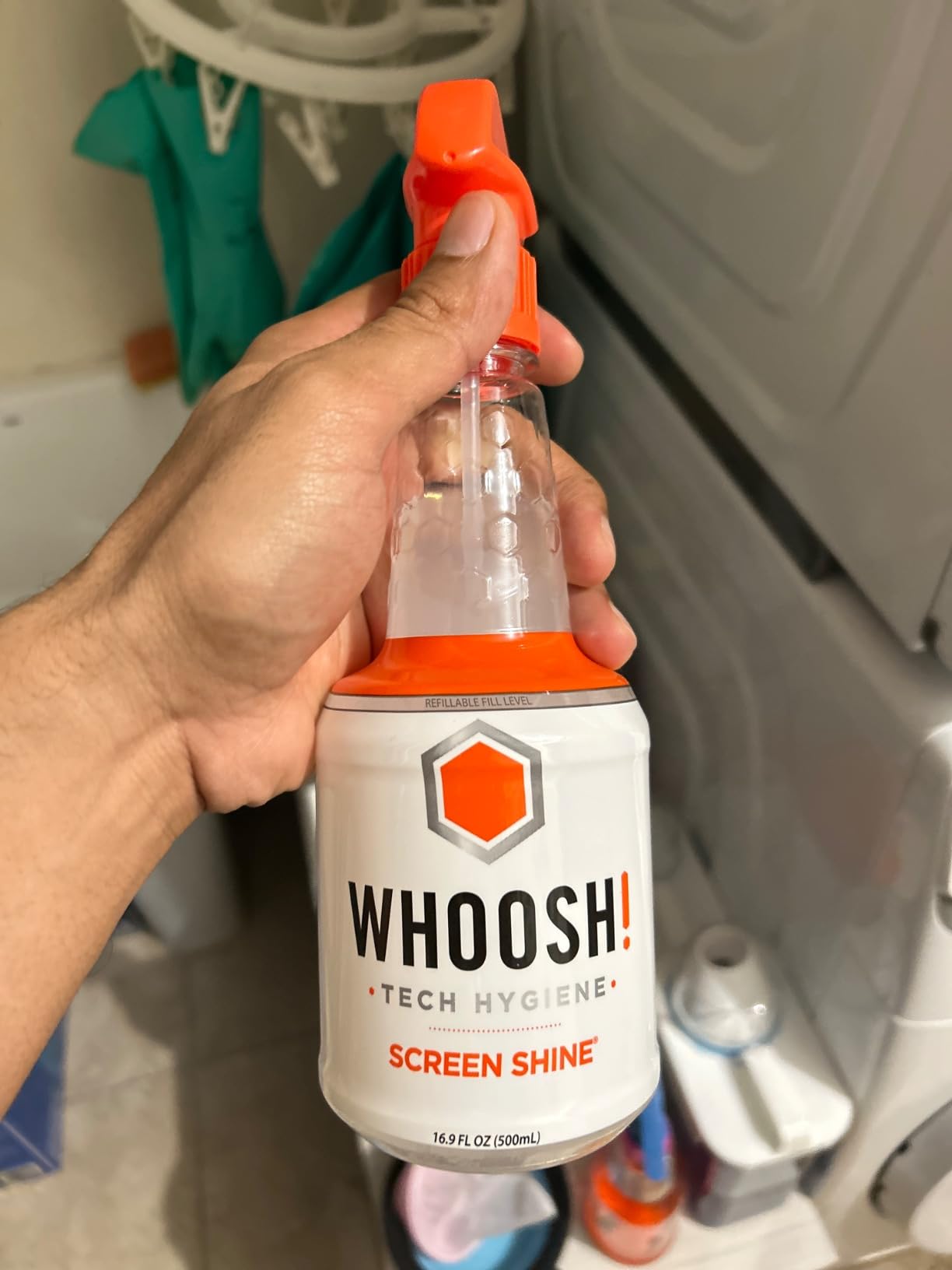 WHOOSH! Screen Shine Pro 16.9 fl oz Refillable Screen Cleaner for TV, OLED, and Monitors – Streak-Free Spray with Microfiber Cloth – Safe for Flat Screen, LCD, Smart Displays – Non-Toxic and Odorless Customer Review WHOOSH! Screen Shine Pro 16.9 fl oz Refillable Screen Cleaner for TV, OLED, and Monitors – Streak-Free Spray with Microfiber Cloth – Safe for Flat Screen, LCD, Smart Displays – Non-Toxic and Odorless - Customer Photo 1