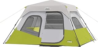 CORE Instant Cabin Tents | 6 Person / 9 Person / 10 Person / 12 Person Family Cabin Multi Room Pop Up Tents Car Camping | Included Storage Pockets for Camping Accessories - Brand