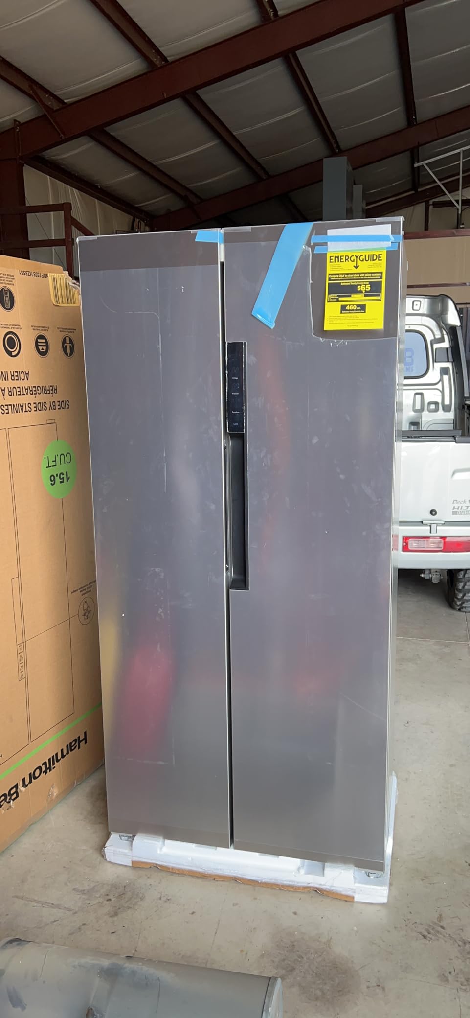 Hamilton Beach HBF1558 15.6 cu ft Counter Depth Full Size Refrigerator, Side Doors, Stainless Customer Review Hamilton Beach HBF1558 15.6 cu ft Counter Depth Full Size Refrigerator, Side Doors, Stainless - Customer Photo 1