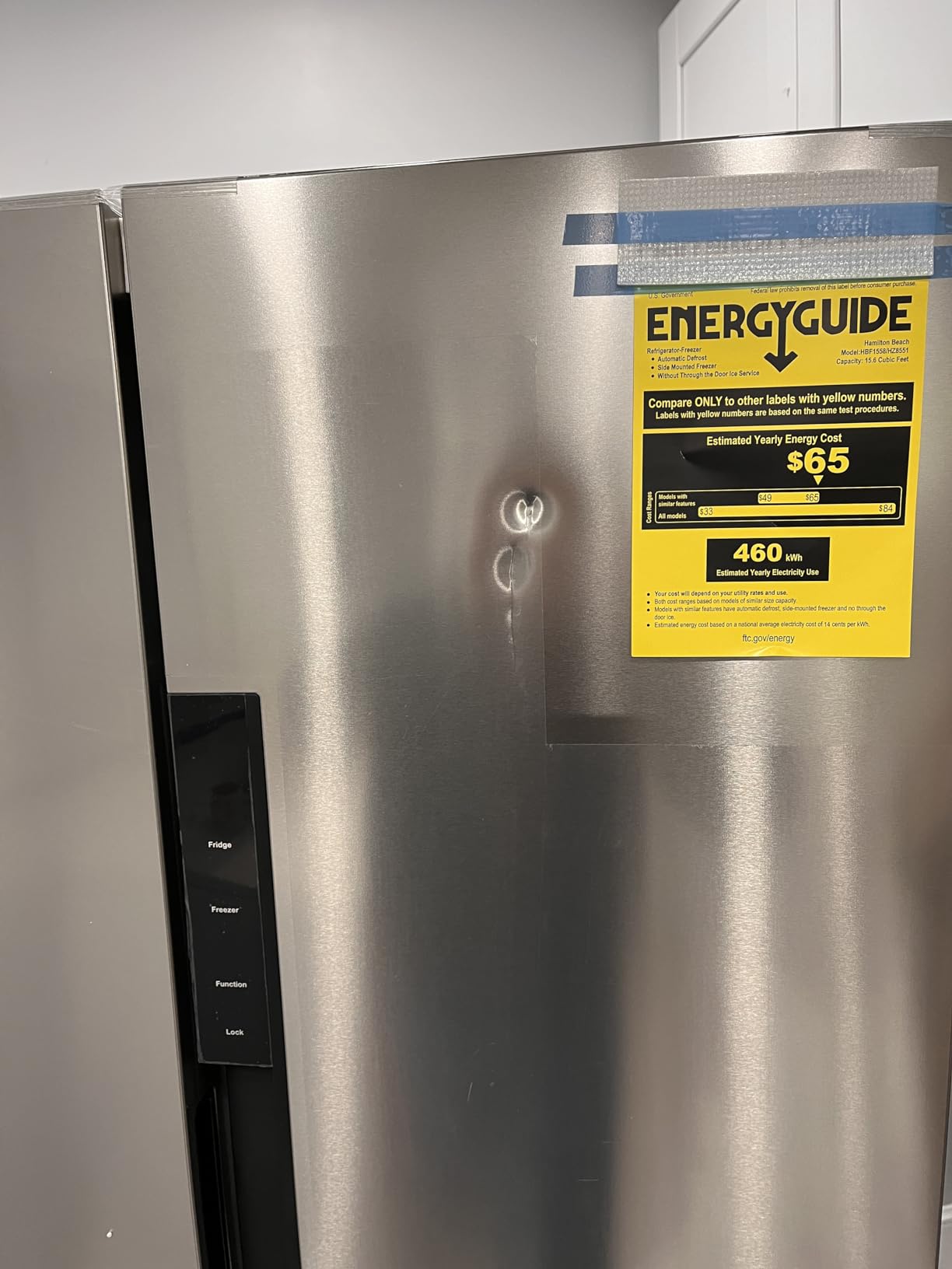 Hamilton Beach HBF1558 15.6 cu ft Counter Depth Full Size Refrigerator, Side Doors, Stainless Customer Review Hamilton Beach HBF1558 15.6 cu ft Counter Depth Full Size Refrigerator, Side Doors, Stainless - Customer Photo 2