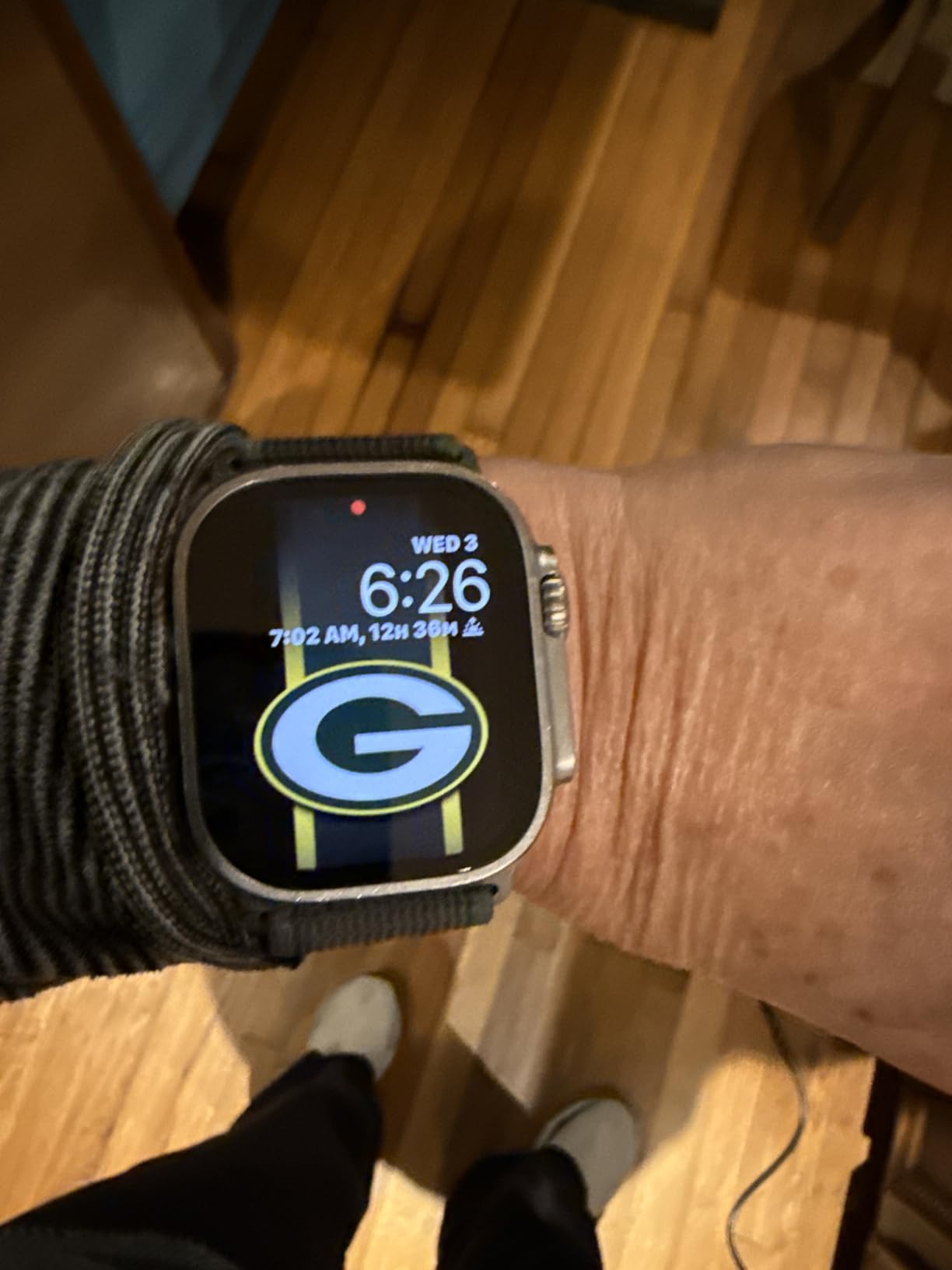 Apple Watch Ultra 2 [GPS + Cellular 49mm] Smartwatch with Rugged Titanium Case & Blue/Black Trail Loop S/M. Fitness Tracker, Precision GPS, Action Button, Extra-Long Battery Life - Customer Photo 2