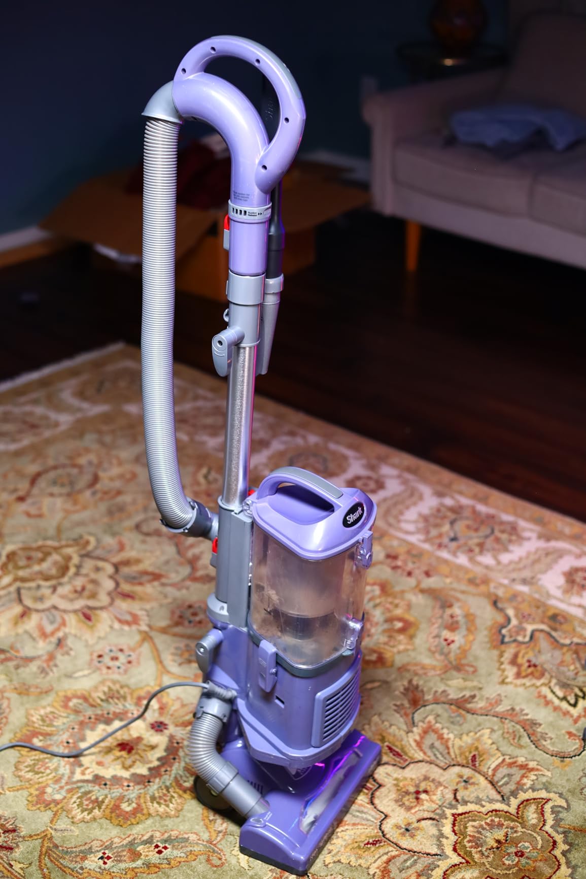 Shark NV352 Navigator Lift Away Upright Vacuum, Hepa Filter, Anti-Allergen Technology, Swivel Steering, Ideal for Carpet, Stairs, & Bare Floors, with Wide Upholstery & Crevice Tools, Lavender customer photo 2