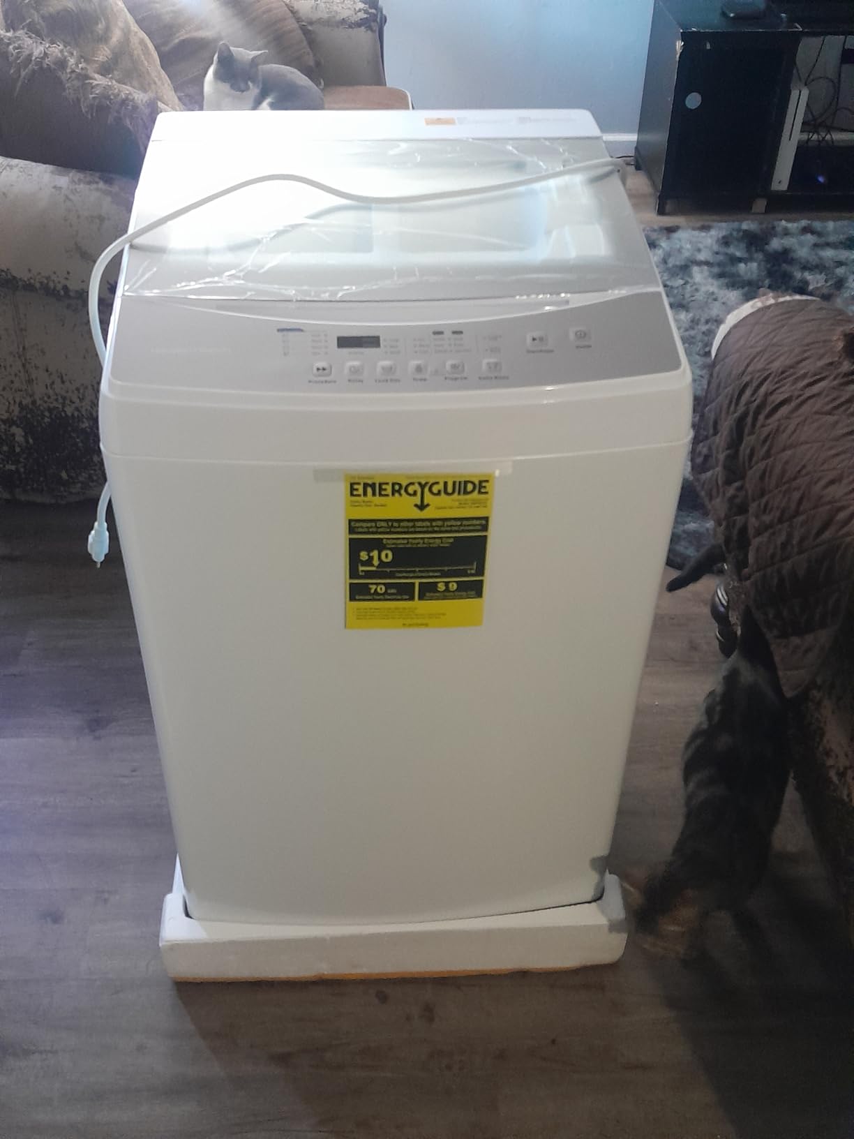 HAMILTON BEACH Portable Washer-LED Digital Display Panel-5 Cycles-Top Loading Design-Low Noise Washing Machine, 2.1 cu ft, White customer photo 1