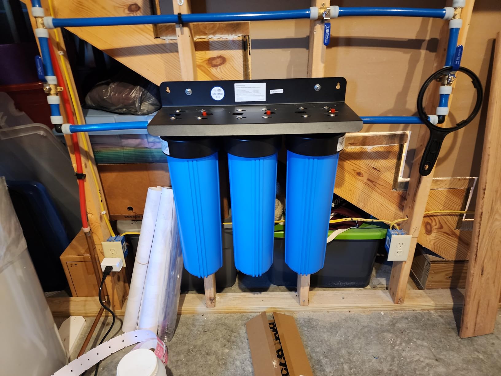 Waterdrop WHF3T-PG 3-Stage Whole House Water Filter System, 5 Micron | Highly Reduces Lead, Chlorine, Odor and Taste, 7-Stage Filtration, with Carbon Filter & Sediment Filter, 1