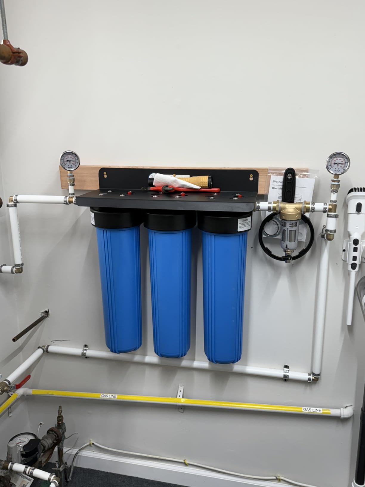 Waterdrop WHF3T-PG 3-Stage Whole House Water Filter System, 5 Micron | Highly Reduces Lead, Chlorine, Odor and Taste, 7-Stage Filtration, with Carbon Filter & Sediment Filter, 1