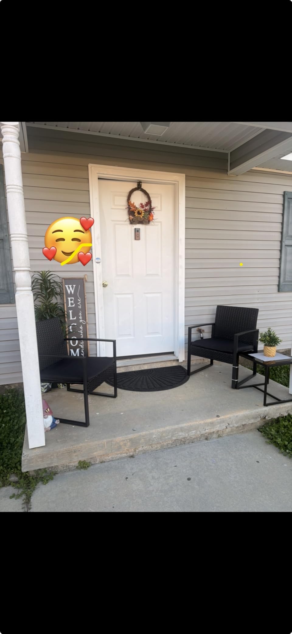 Flamaker 3 Pieces Patio Furniture Set Outdoor Wicker Bistro Chair (Black) customer photo 1