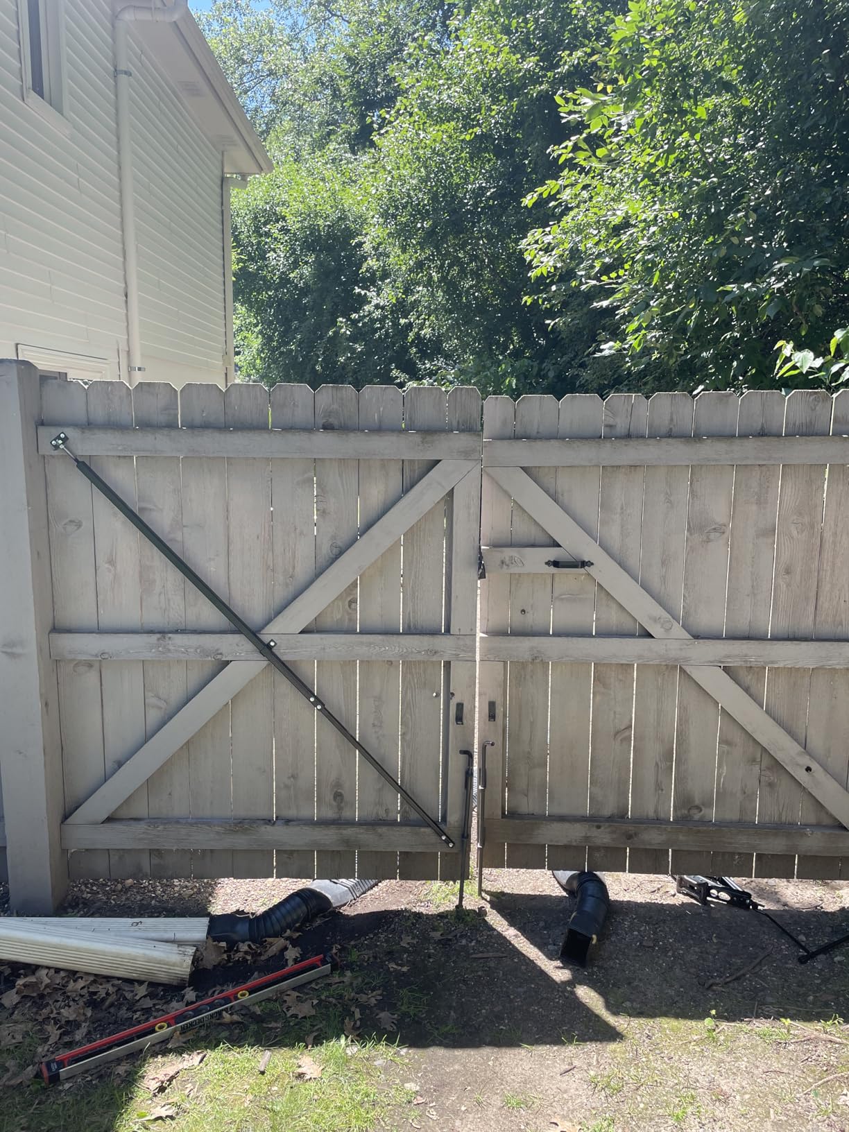 8' Telescopic Gate Brace - Wood Privacy Fence Anti Sag Kit - USA Made Brace (Extends 52