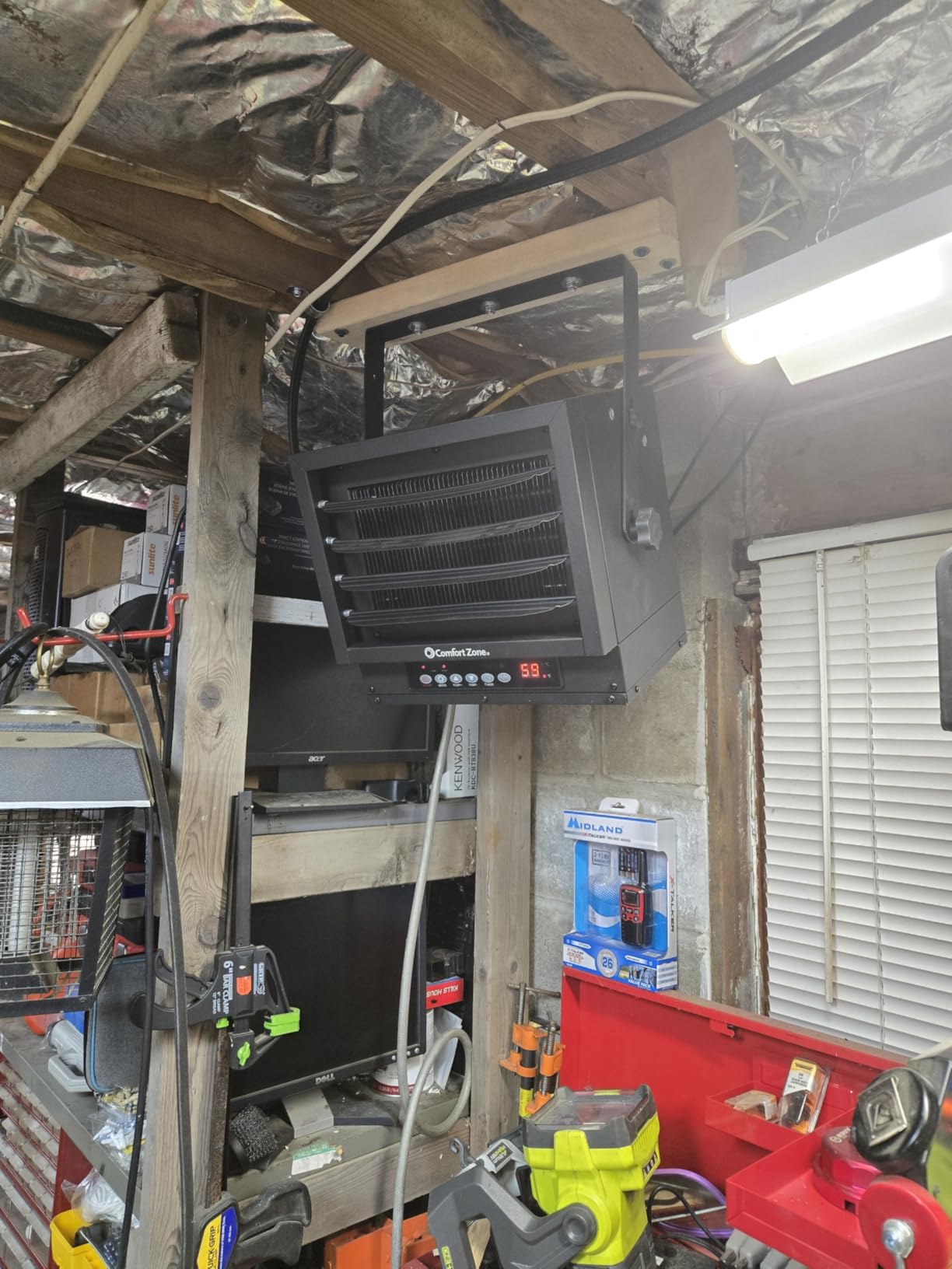 Comfort Zone 7500W Hard-Wired Garage Heater - Industrial & Commercial Ceiling Mount, 240V Fan-Forced with Remote, Digital Thermostat, Timer, 2 Heat Settings, Overheat Protection customer photo 1