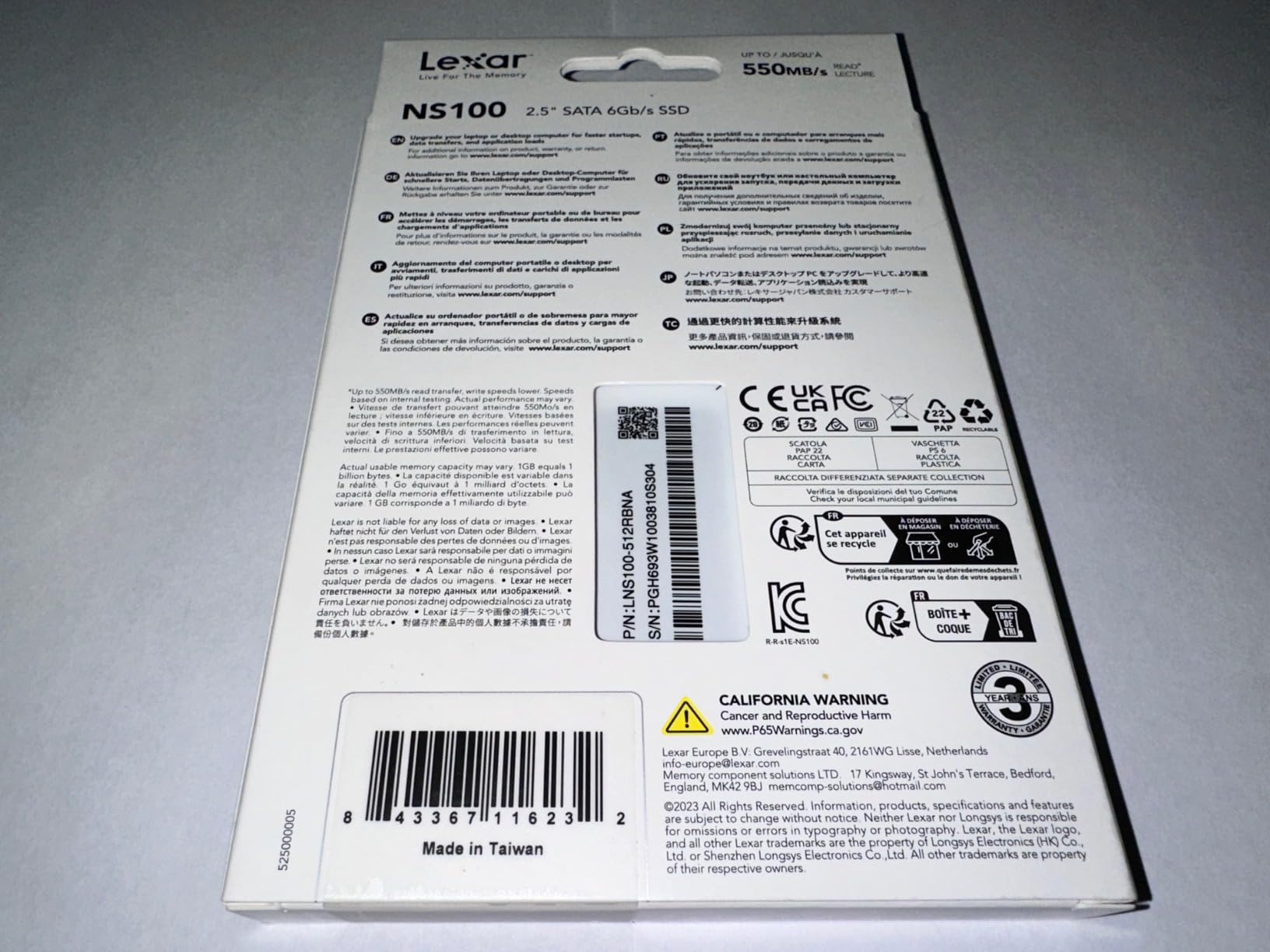 Lexar 512GB NS100 SSD 2.5 Inch SATA III Internal Solid State Drive, Up to 550MB/s Read, Gray (LNS100-512RBNA) customer photo 1