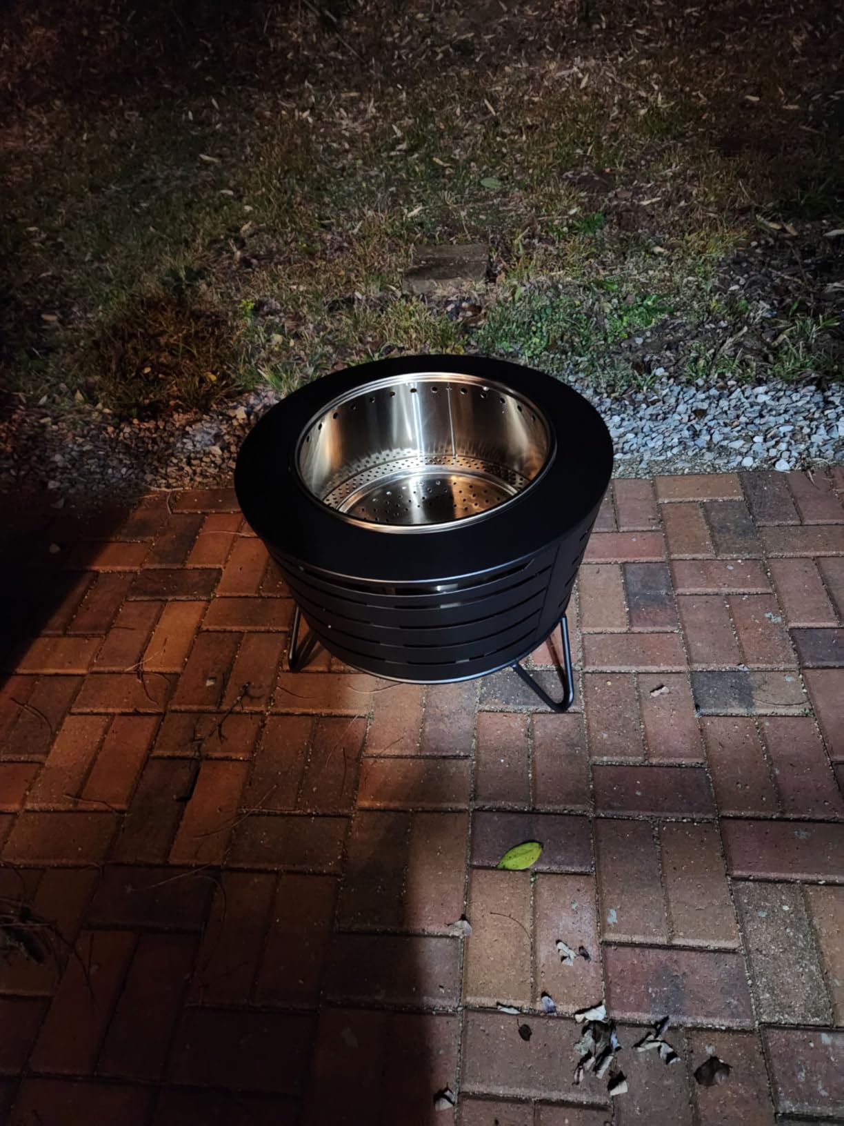TIKI Patio Smokeless Fire Pit, 25 in Wood Burning Fire Pit with Cover | Black, 25-Inch, Stainless Steel, Wood-Burning, For Backyards and Patios, Includes Cover, Removable Ash Pan, Stand Included customer photo 1