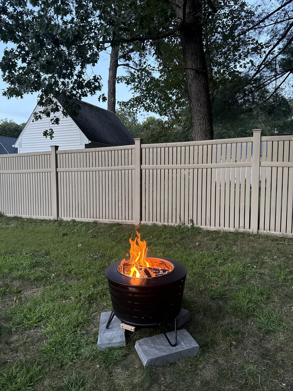 TIKI Patio Smokeless Fire Pit, 25 in Wood Burning Fire Pit with Cover customer photo 2