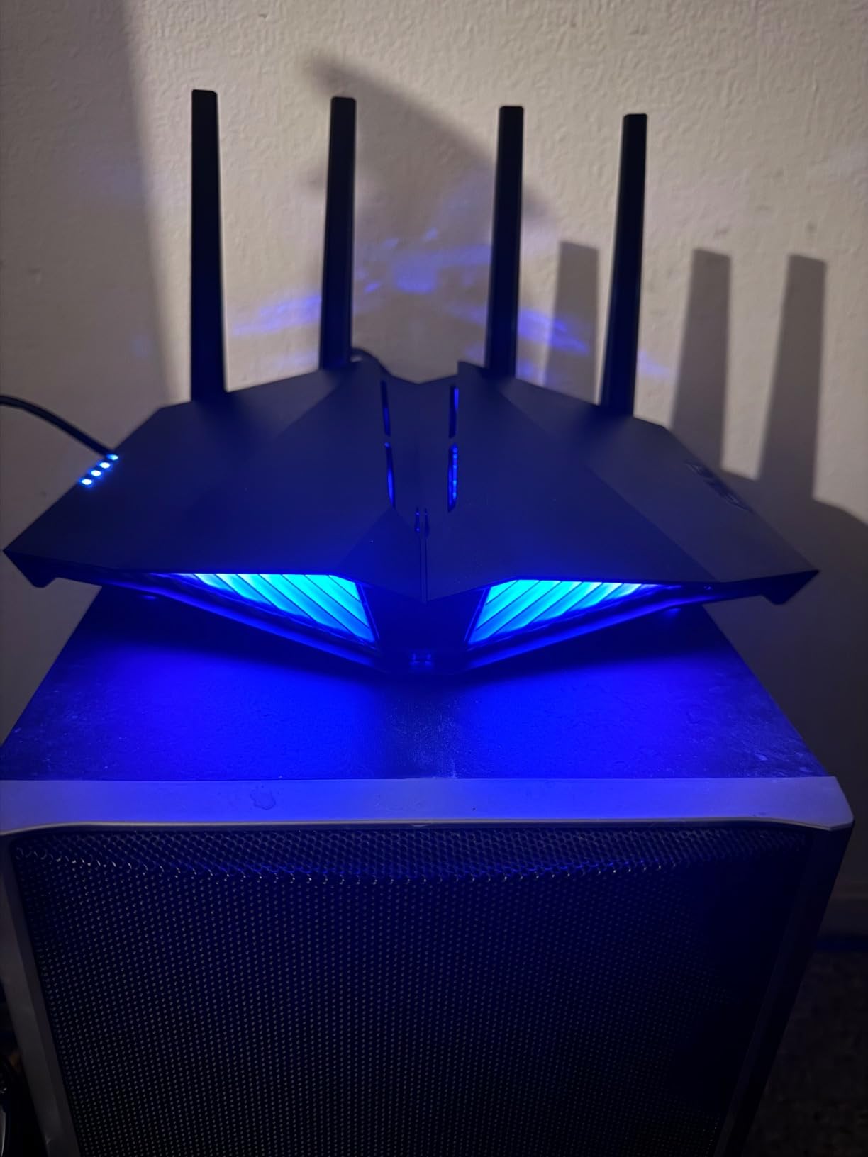 ASUS RT-AX82U (AX5400) Dual Band WiFi 6 Extendable Gaming Router, Gaming Port, Mobile Game Mode, Aura RGB, Included AiProtection Pro Security, Instant Guard, VPN, AiMesh Compatible customer photo 1