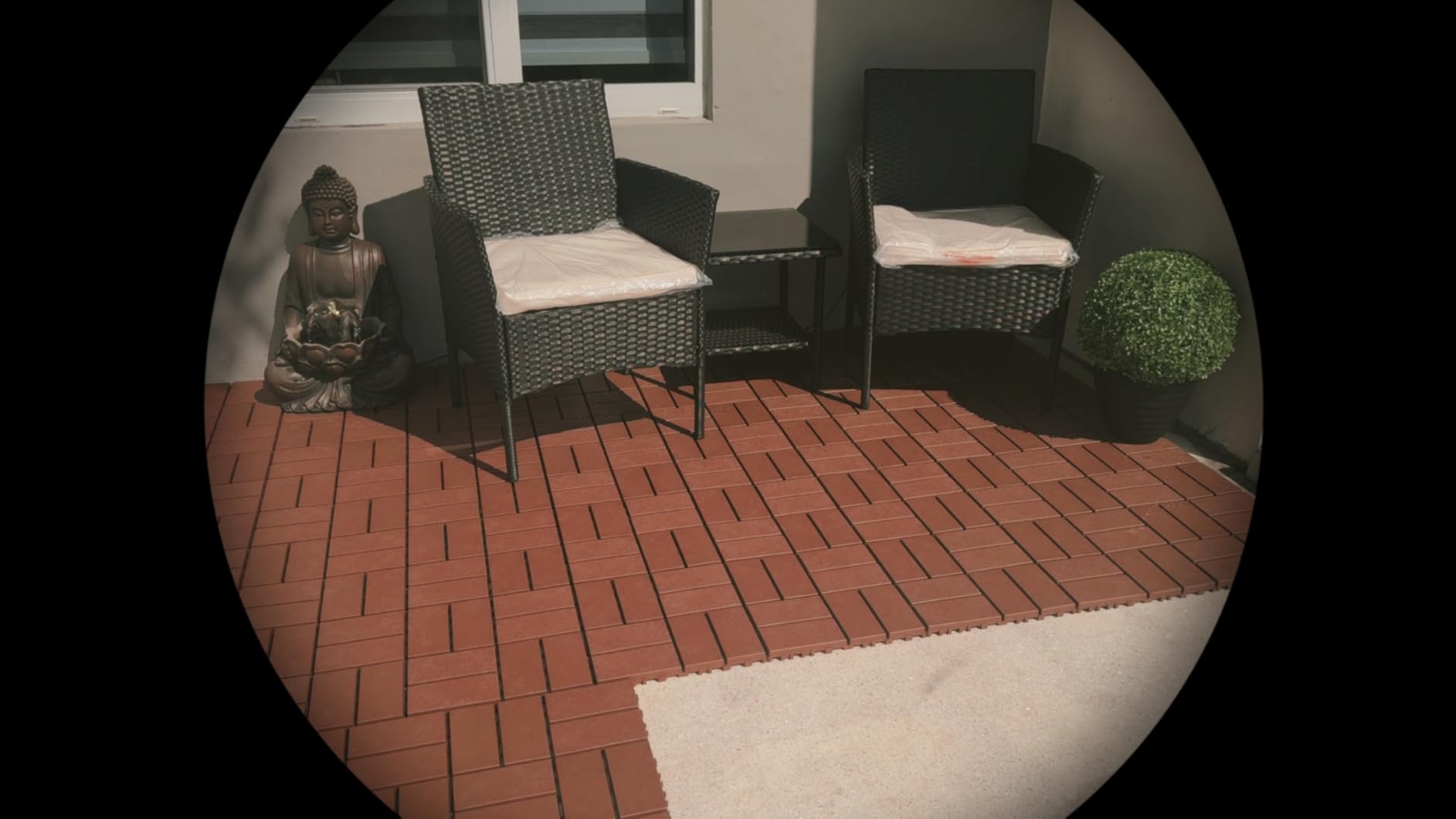 FDW 3-Piece Patio Furniture Set | Black & Beige | Outdoor Wicker Furniture customer photo 2