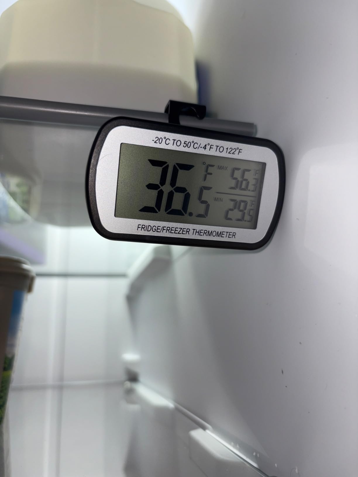 2 Pack Refrigerator Fridge Thermometer Digital Freezer Room Thermometer Waterproof Large LCD Display Max/Min Record Function-Black customer photo 1