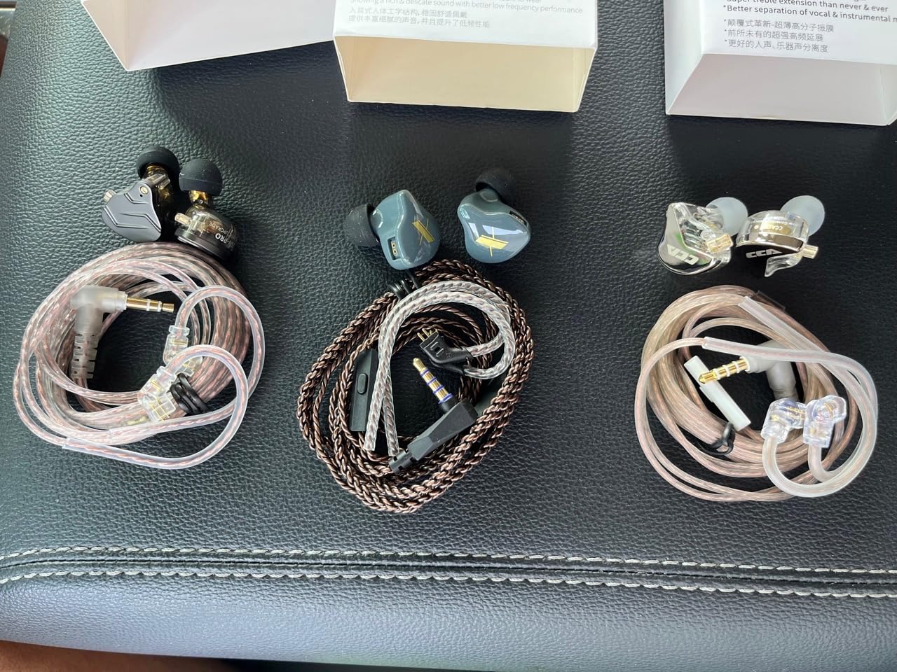 CCA CRA in Ear Monitor Headphones, Ultra-Thin Diaphragm Dynamic Driver IEM Earphones, Clear Sound & Deep Bass, Wired Gaming Earbuds with Tangle-Free Detachable Cable for Singer Musicians Drummers DJ customer photo 2