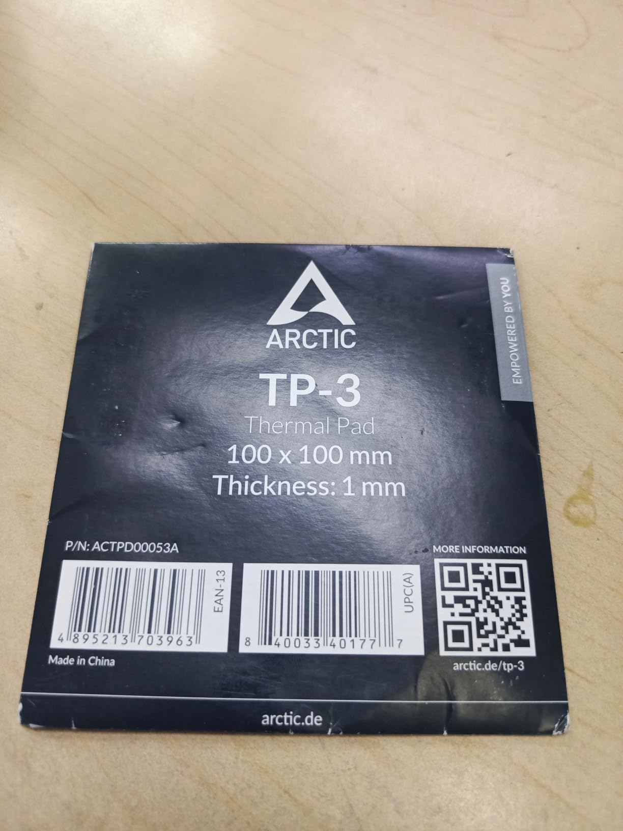 ARCTIC TP-3: Premium Performance Thermal Pad, 100 x 100 x 1.5 mm customer photo 1