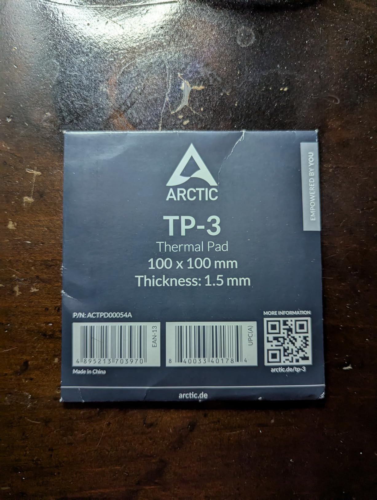 ARCTIC TP-3: Premium Performance Thermal Pad, 100 x 100 x 1.5 mm customer photo 2