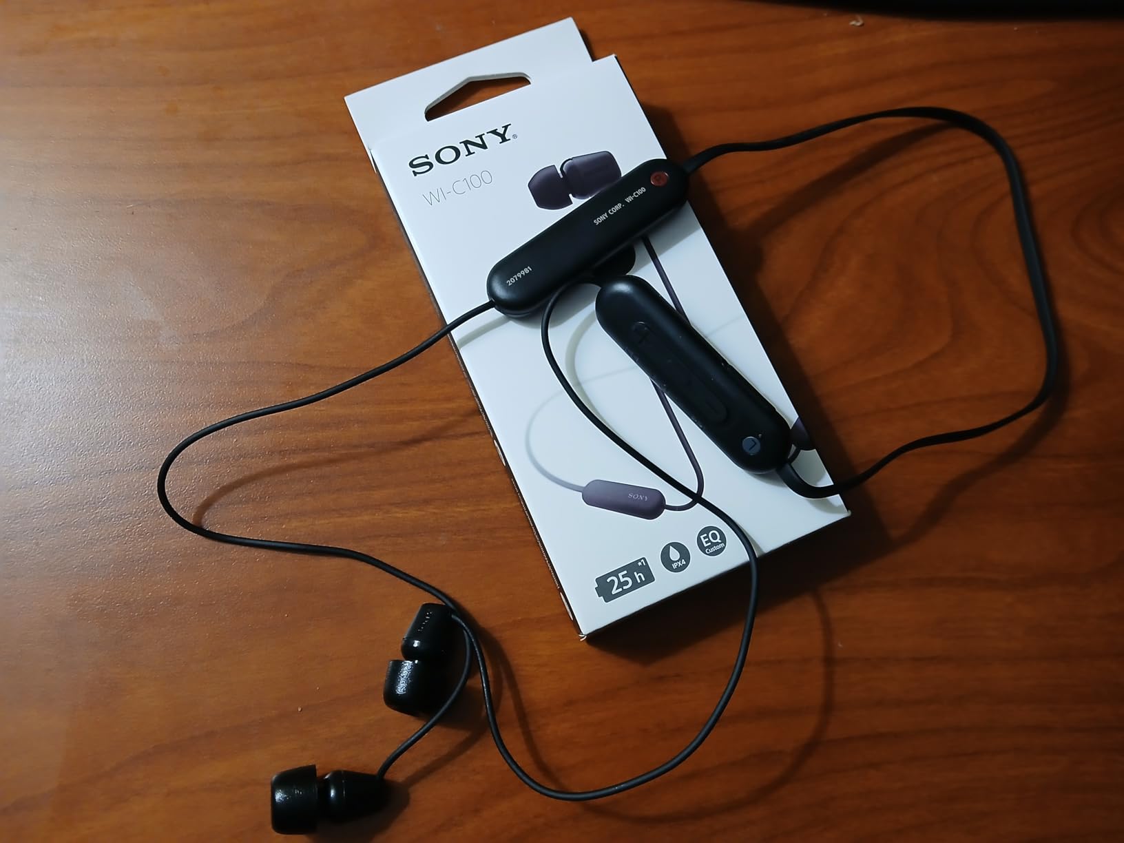 Sony WI-C100 Wireless in-Ear Bluetooth Headphones with Built-in Microphone, White customer photo 1