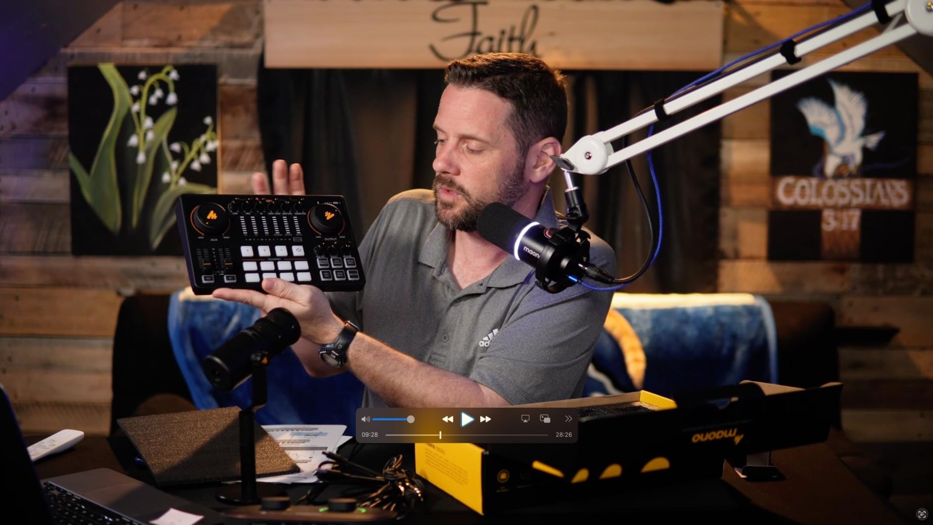 MAONO AME2 Audio Interface Mixer, Podcast Studio Console with XLR Input | 48V phantom power, Bluetooth, 11 custom sound pads, podcast recording, YouTube/TikTok live streaming, PC and XLR mic setup customer photo 2