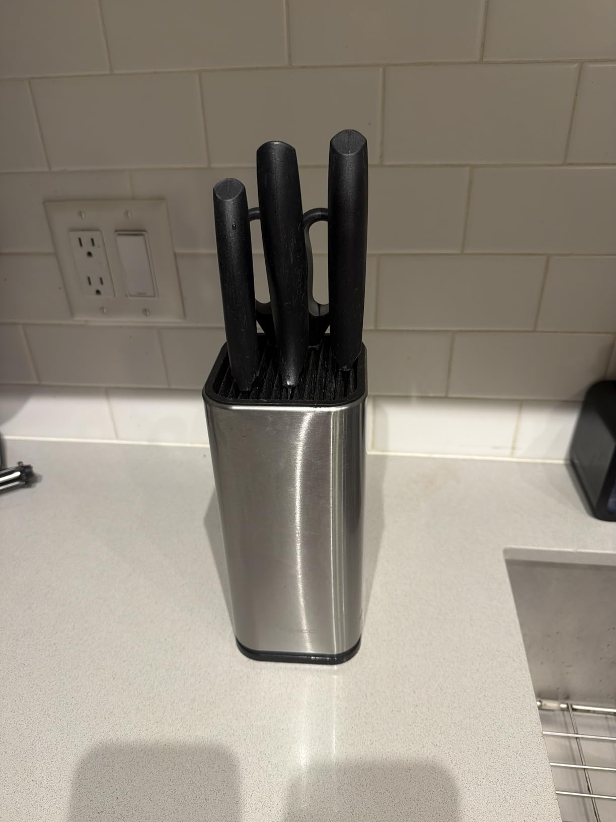RAXCO Knife Set with Block,10-Piece Kitchen Knives Stainless Steel,Pro-sharpened for Cooking,Slicing,Mincing,Dicing,Black customer photo 1