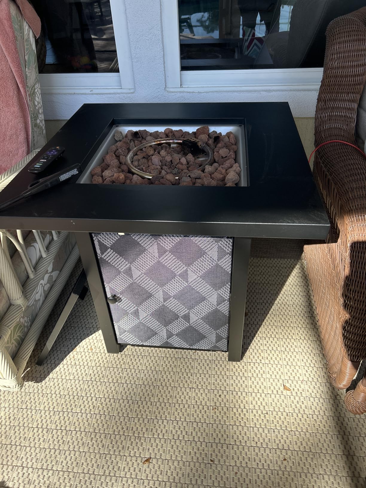 Ciays 42 Inch Gas Fire Pit Table, 60,000 BTU Propane Fire Pit for Patio | CSA-listed design, steel lid, lava rock, external flame control, spacious tabletop for patio, deck, garden and parties customer photo 1