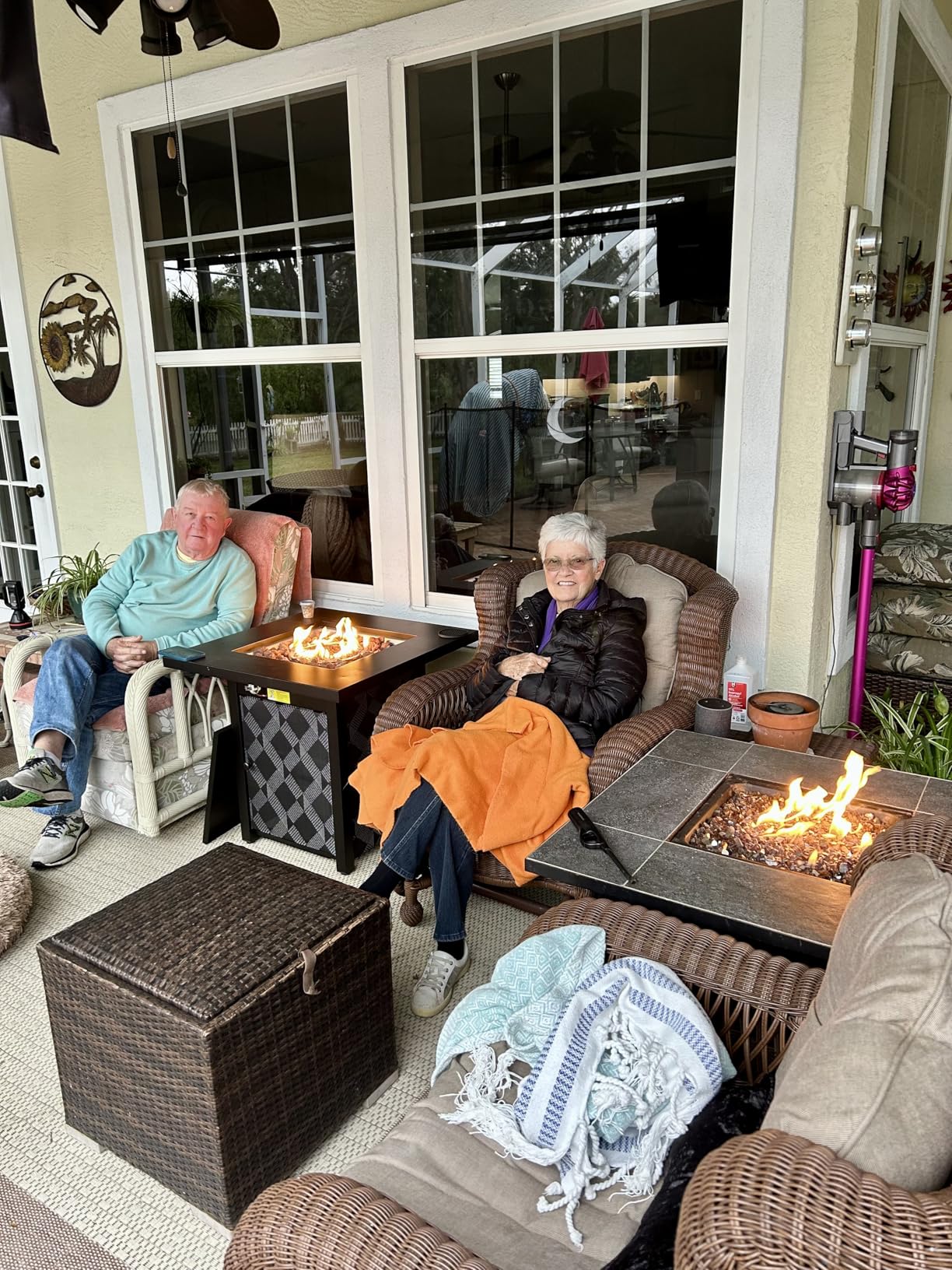 Ciays 42 Inch Gas Fire Pit Table, 60,000 BTU Propane Fire Pit for Patio | CSA-listed design, steel lid, lava rock, external flame control, spacious tabletop for patio, deck, garden and parties customer photo 2