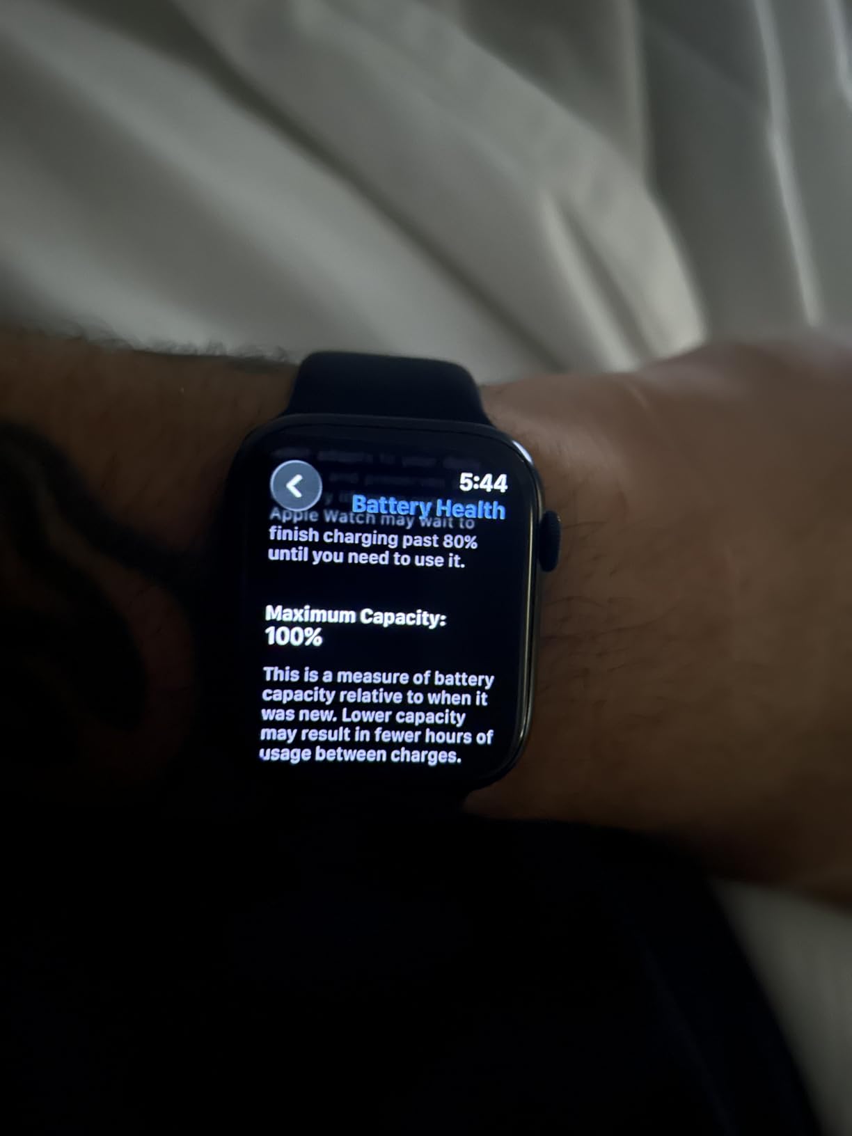 Apple Watch Series 8 [GPS, 45mm] - Starlight Aluminum Case with Starlight Sport Band, M/L (Renewed) customer photo 2