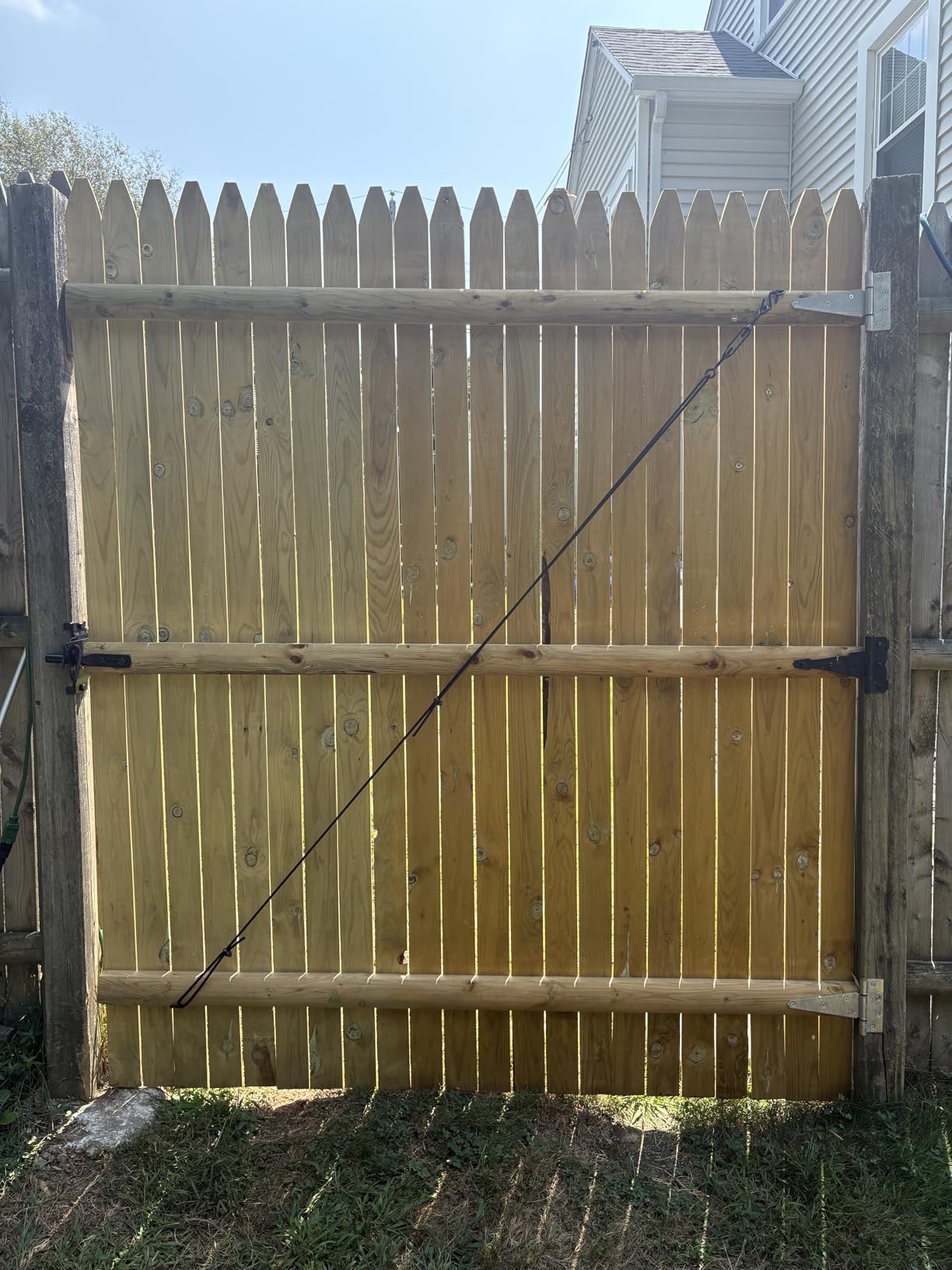 Anti-Sag Gate Kits for Wooden Fence, Black Anti-Sagging Gate Support Cable Kit Hardware, Gate Sag Frame Kit Hardware for Wooden Fence, Wood Gate Door Repair Kit for Outdoor, 1 Pack customer photo 1