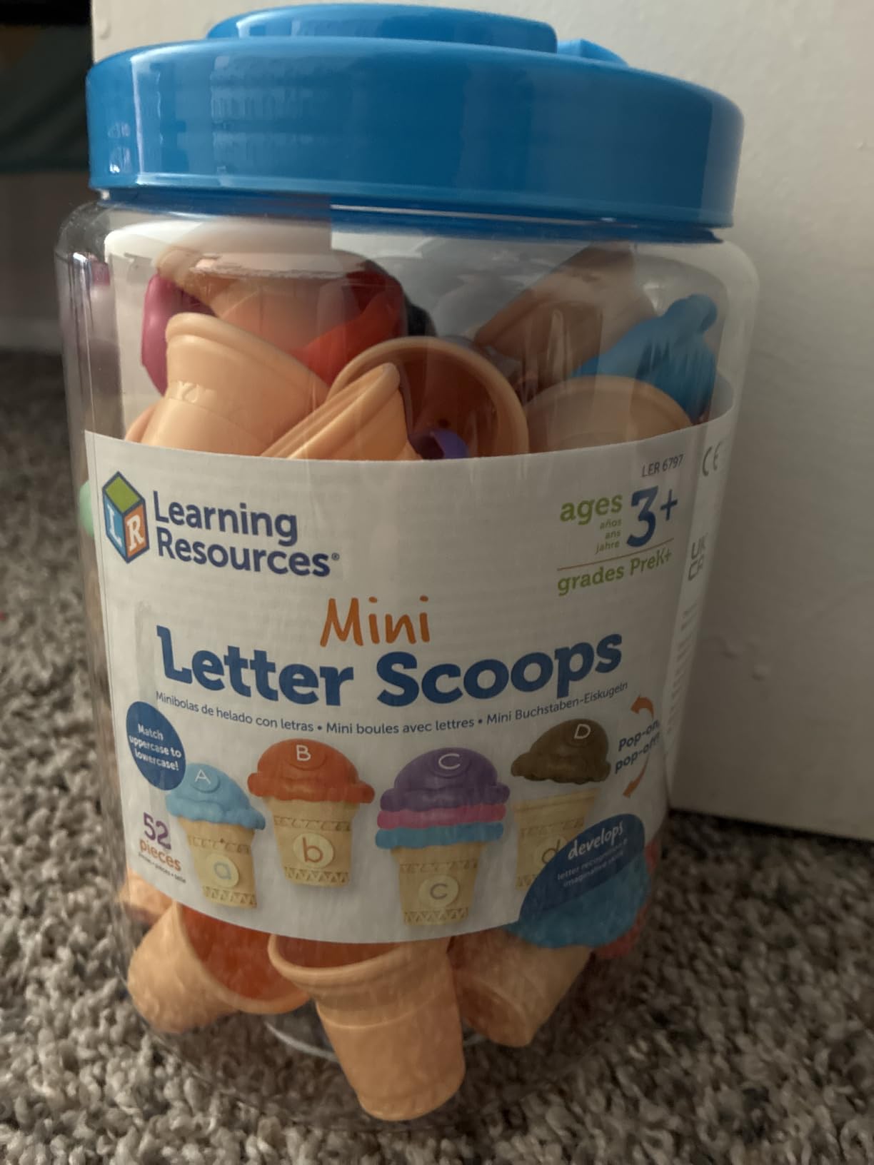 Learning Resources Mini Letter Scoops - Letter Recognition, ABC Color Matching Game, Alphabet Phonics for Toddlers, Imaginative Skills, Fine Motor, Montessori Food Toys, Gifts for Boys and Girls customer photo 1