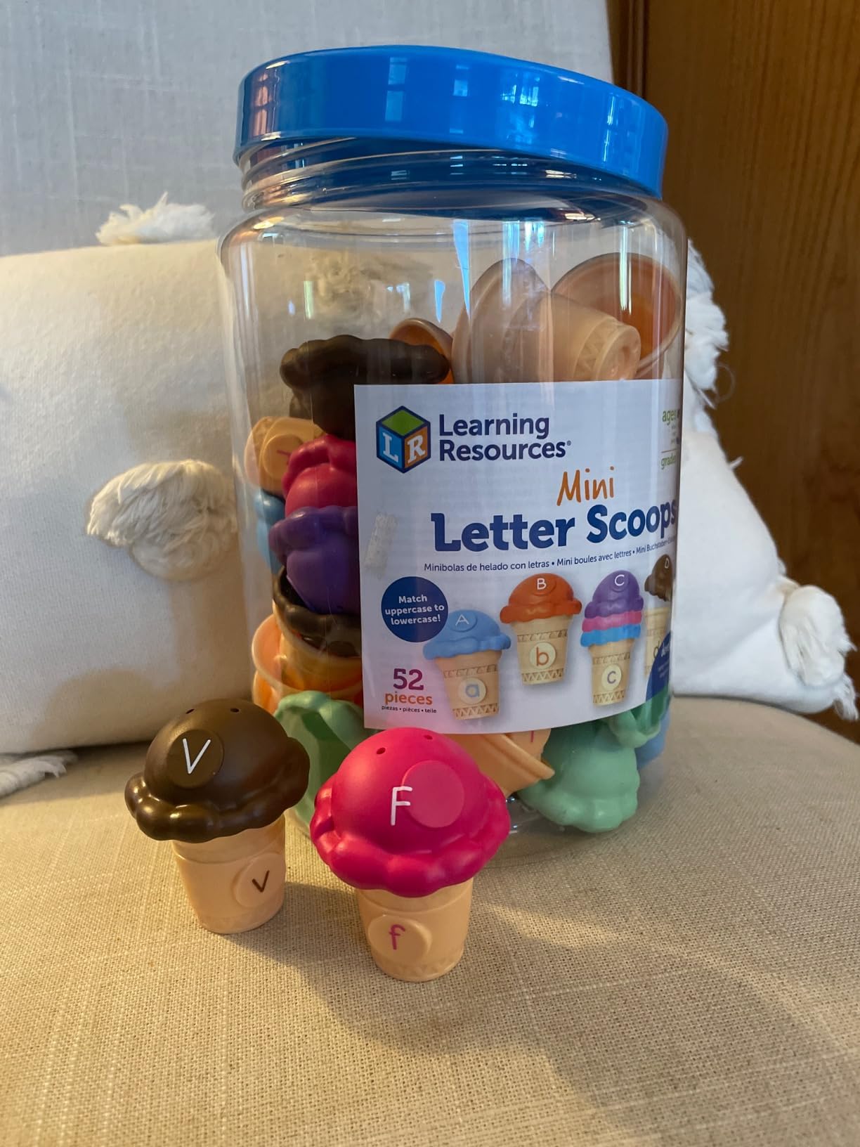 Learning Resources Mini Letter Scoops - Letter Recognition, ABC Color Matching Game, Alphabet Phonics for Toddlers, Imaginative Skills, Fine Motor, Montessori Food Toys, Gifts for Boys and Girls customer photo 2