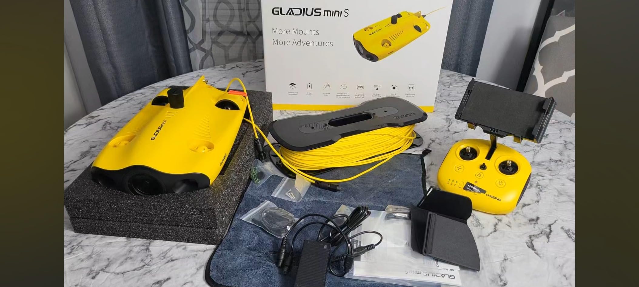 Underwater Drone, Mini S submarine drone with 4K+EIS Image Stabilization Camera for Real-Time Viewing Depth & Temperature Data, Direct-Connect Remote Controller, Dive to 330ft Underwater, Portable ROV customer photo 2