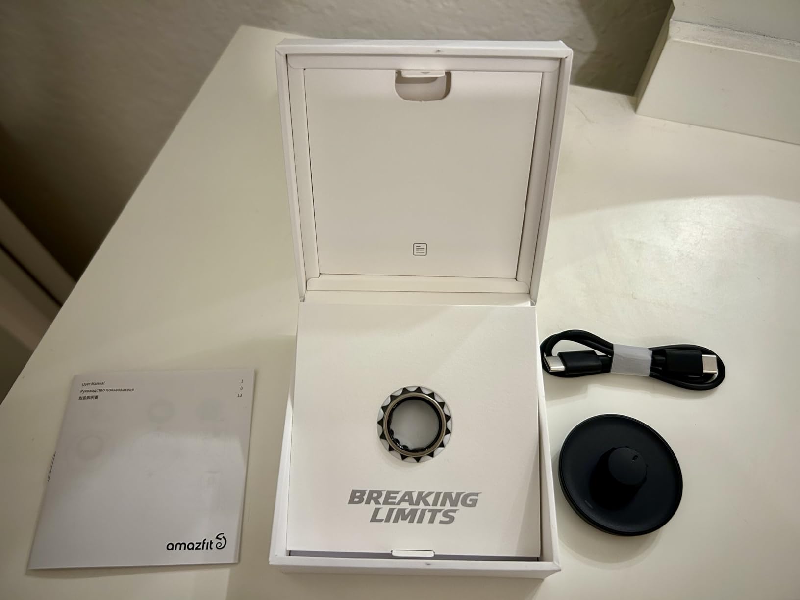 Amazfit Helio Smart Ring Health Tracker, Fitness Tracker Ring, No Subscription, Monitors Sleep, Heart Rate & Stress, Titanium Alloy, Fast 1.4-Hr Charging, Water-Resistant, Size Before You Buy(Size 10) customer photo 1